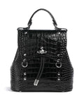 Vivienne Westwood Max Embossed Croc Small Backpack black