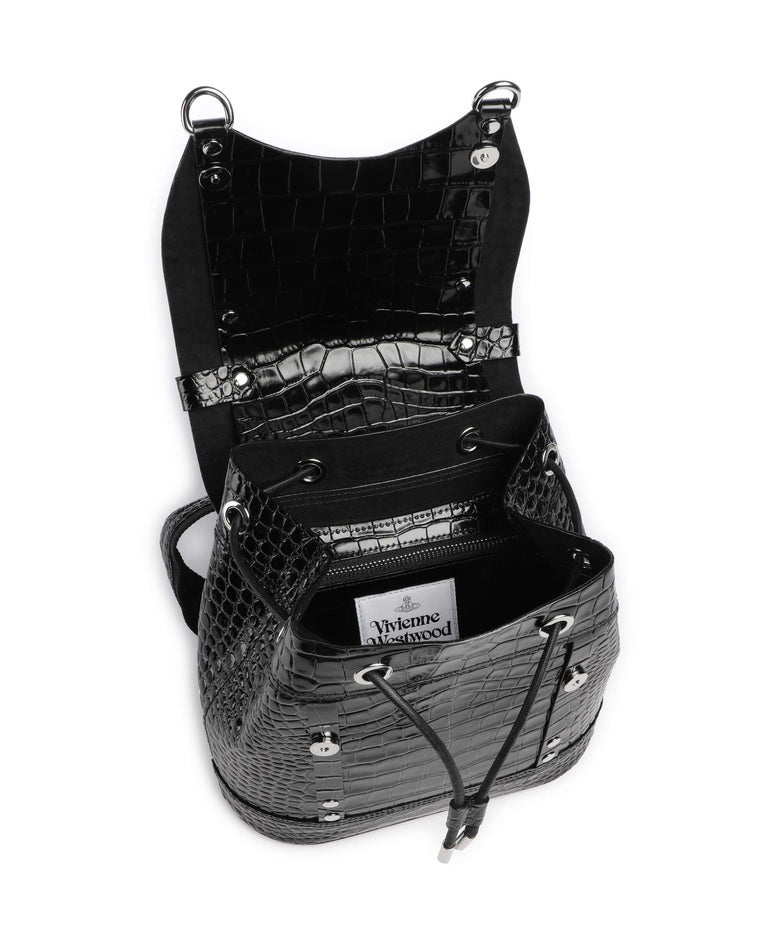 Vivienne Westwood Max Embossed Croc Small Backpack black