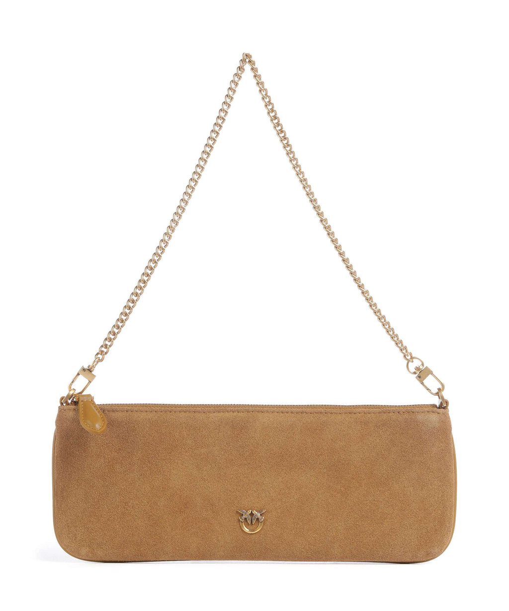 Pinko Flat Horizontal Shoulder bag marrone dorato/antique gold