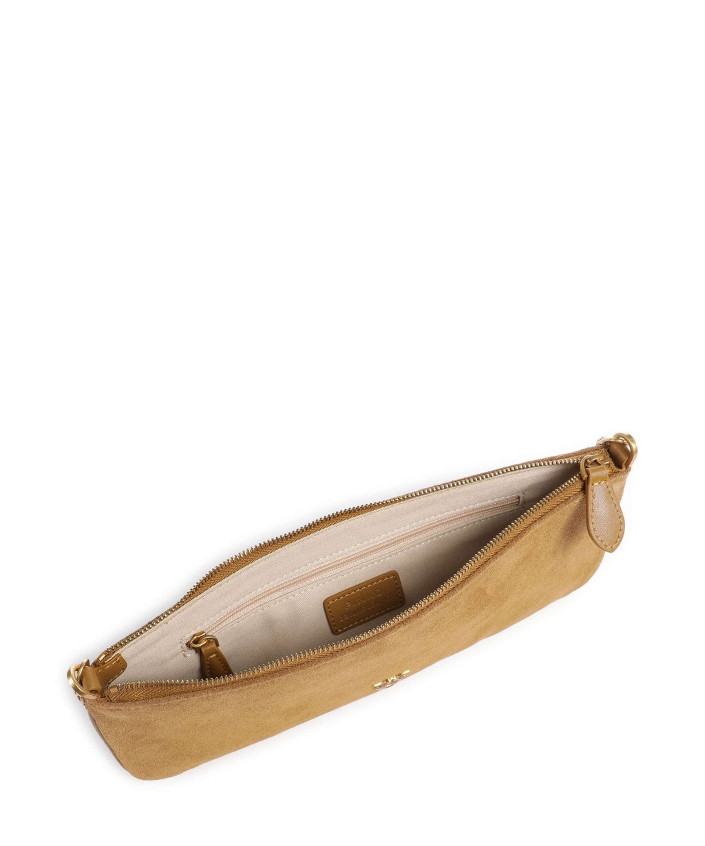 Pinko Flat Horizontal Shoulder bag marrone dorato/antique gold