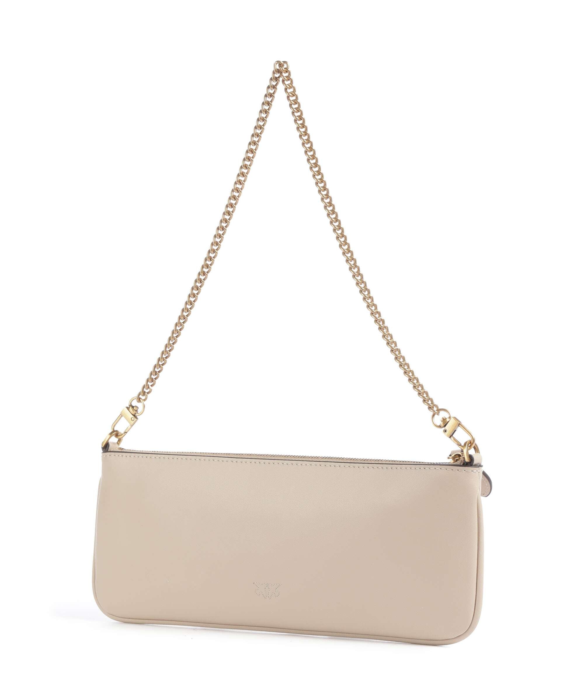 Pinko Flat Horizontal Shoulder bag beige/grigio fumo/antique gold