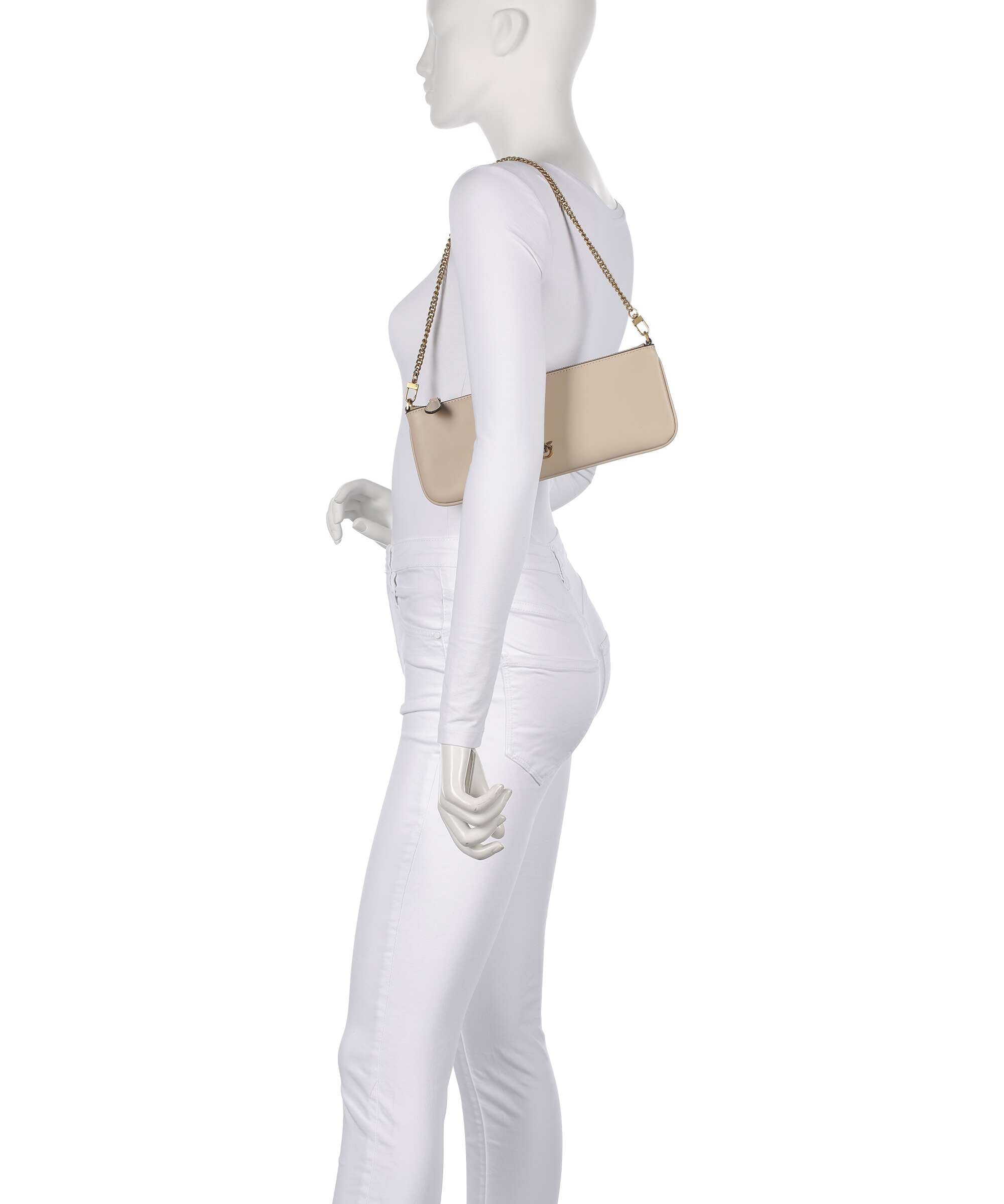 Pinko Flat Horizontal Shoulder bag beige/grigio fumo/antique gold