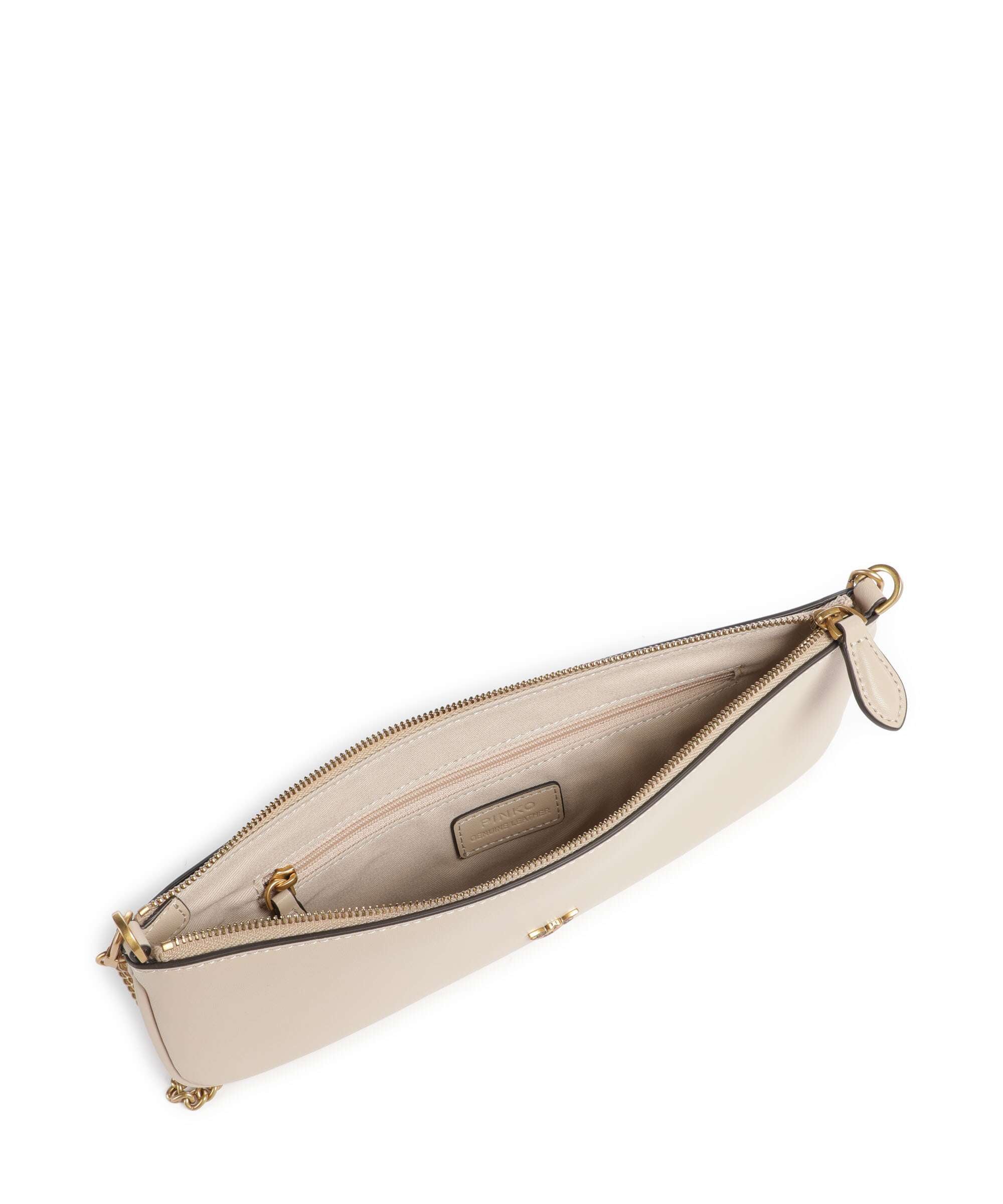 Pinko Flat Horizontal Shoulder bag beige/grigio fumo/antique gold