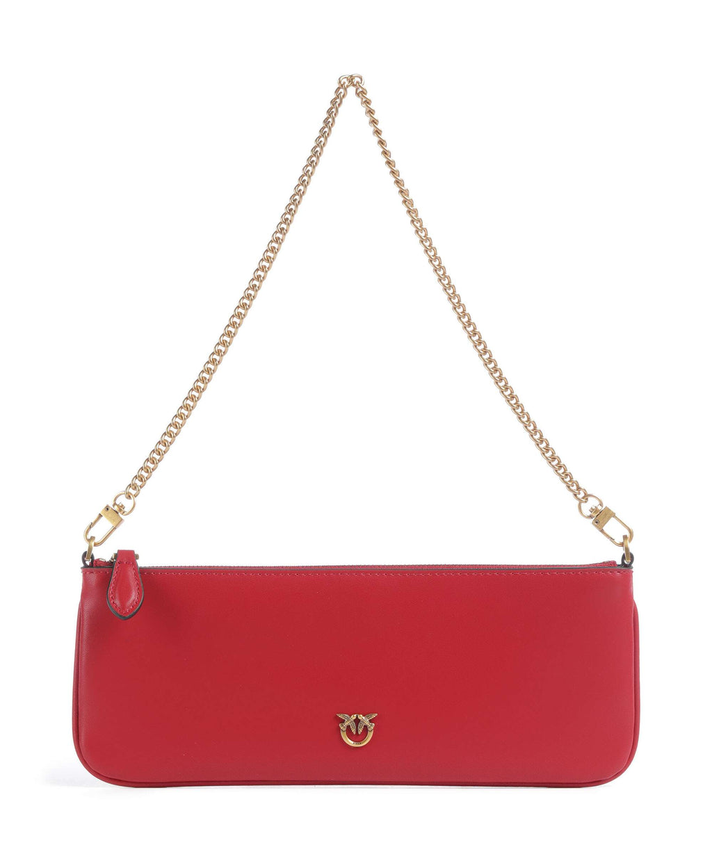 Pinko Flat Horizontal Shoulder bag rosso rio/antique gold