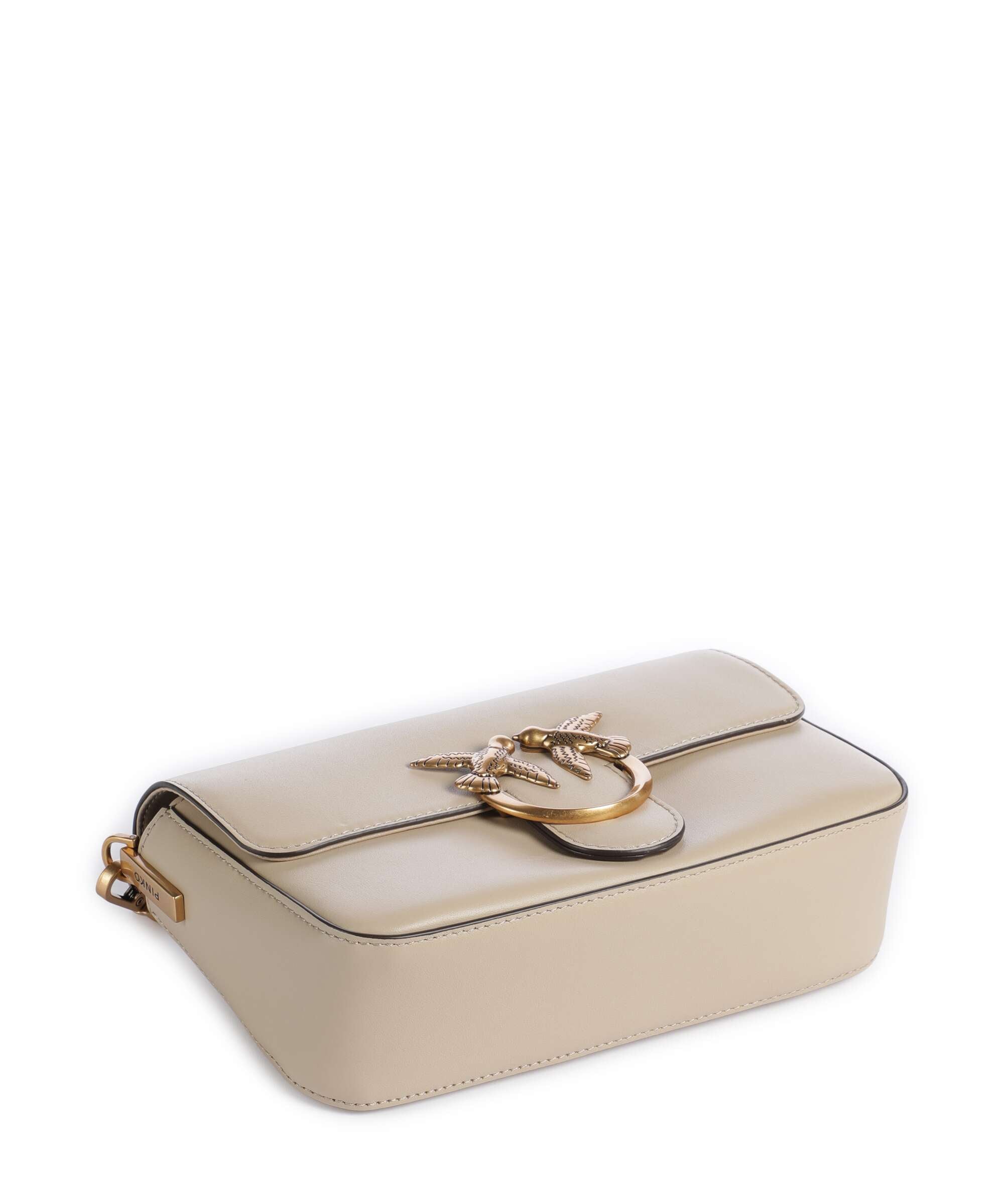 Pinko Love One Mini Slouchy Crossbody bag beige/grigio fumo/antique gold