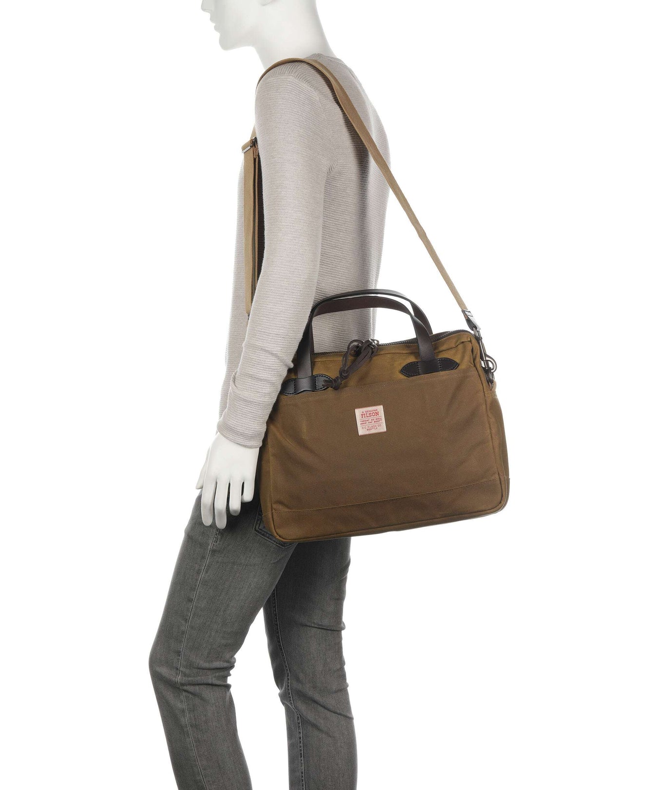 Filson Tin Cloth Briefcase dark tan