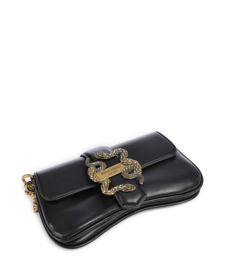 Just Cavalli Iconic Snakes Crossbody bag black