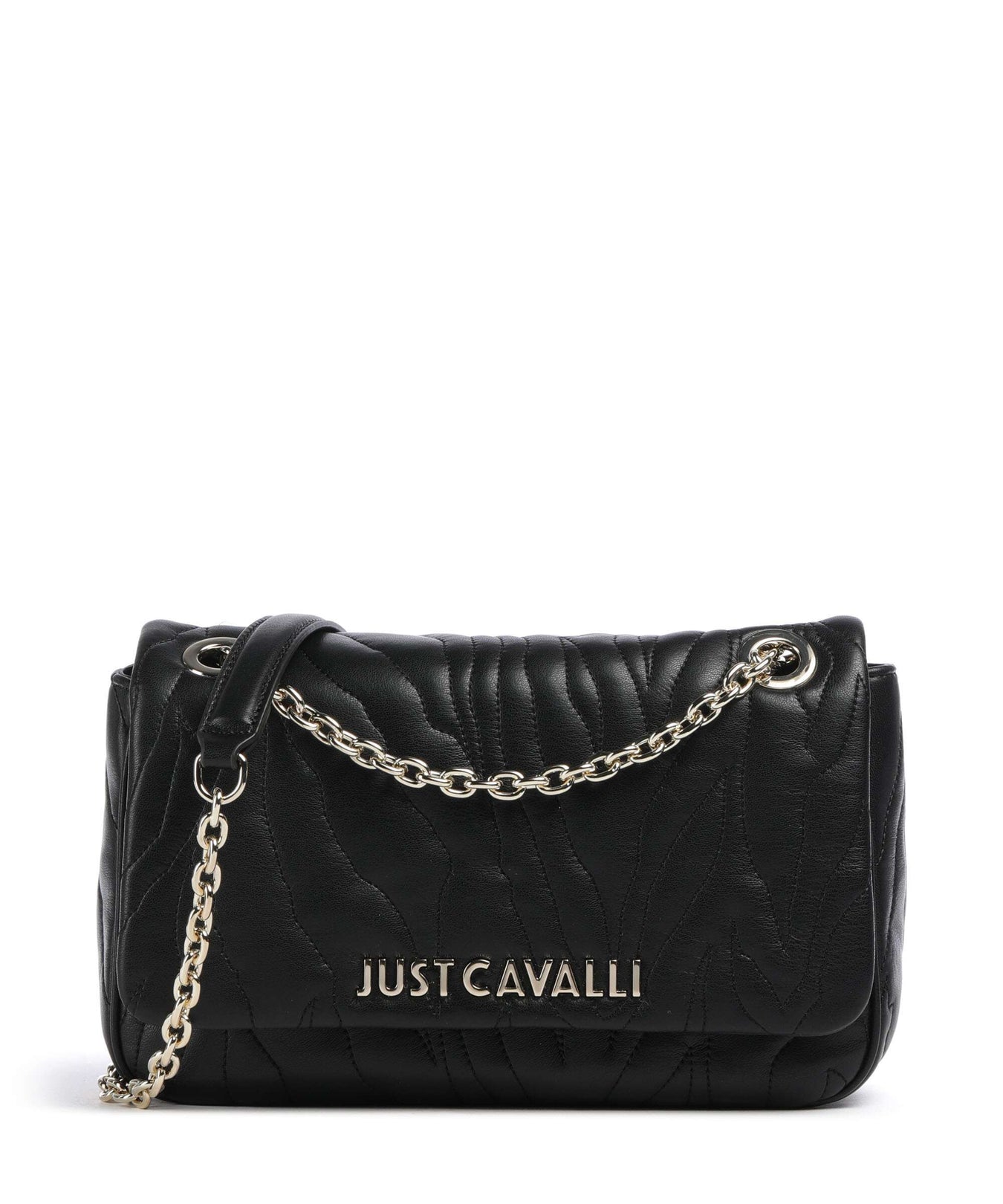 Just Cavalli Quilted Zebra Shoulder bag black