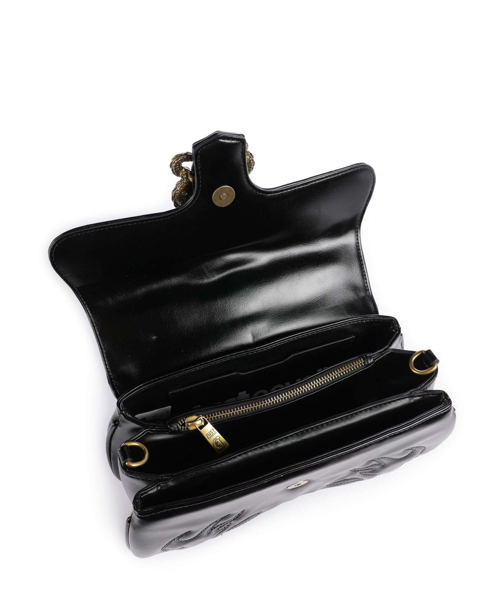 Just Cavalli Iconic Snakes Shoulder bag black