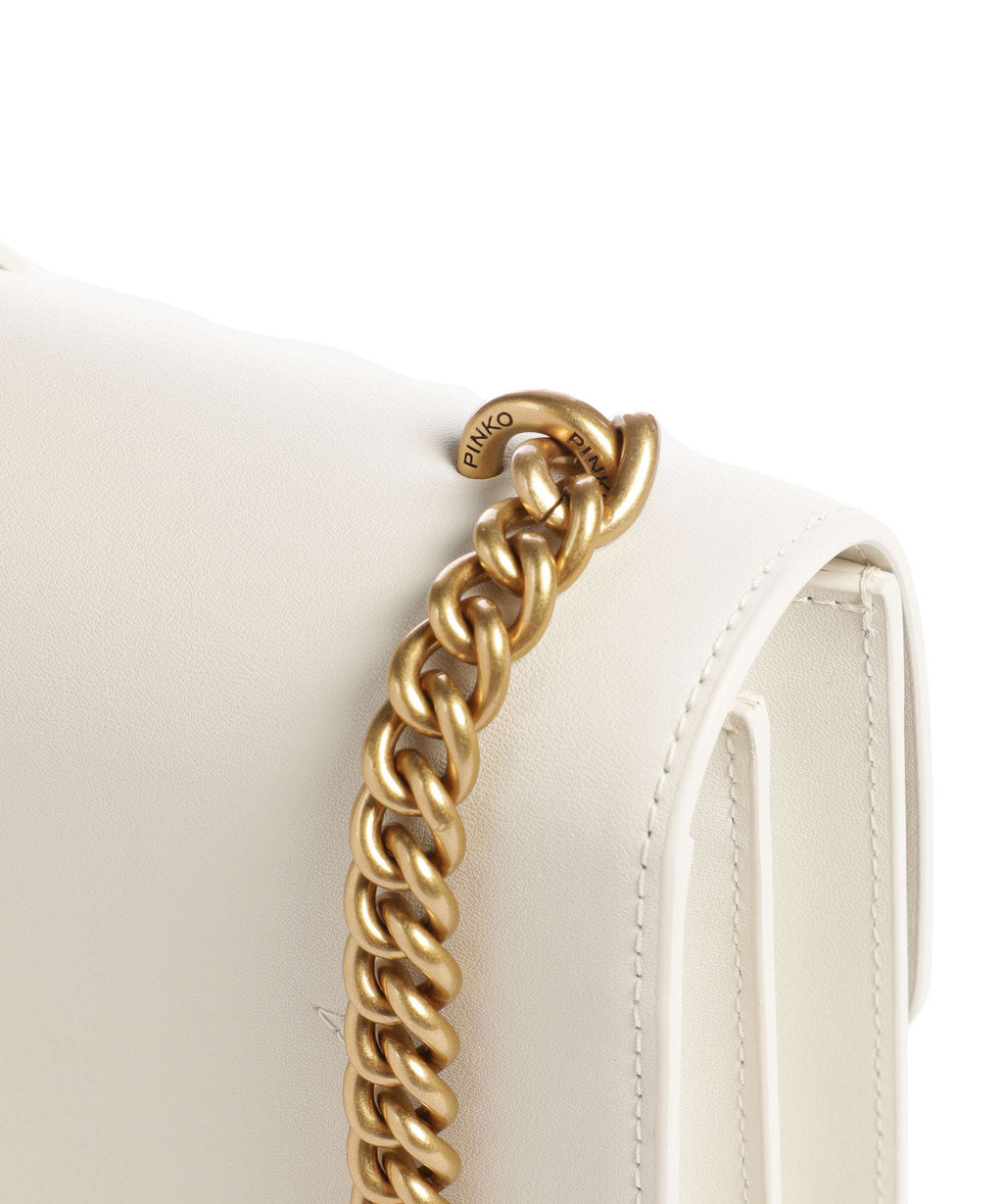 Pinko Love One Classic Crossbody bag bianco seta/antique gold