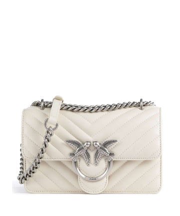 Pinko Love One Mini Olkalaukku bianco seta/old silver
