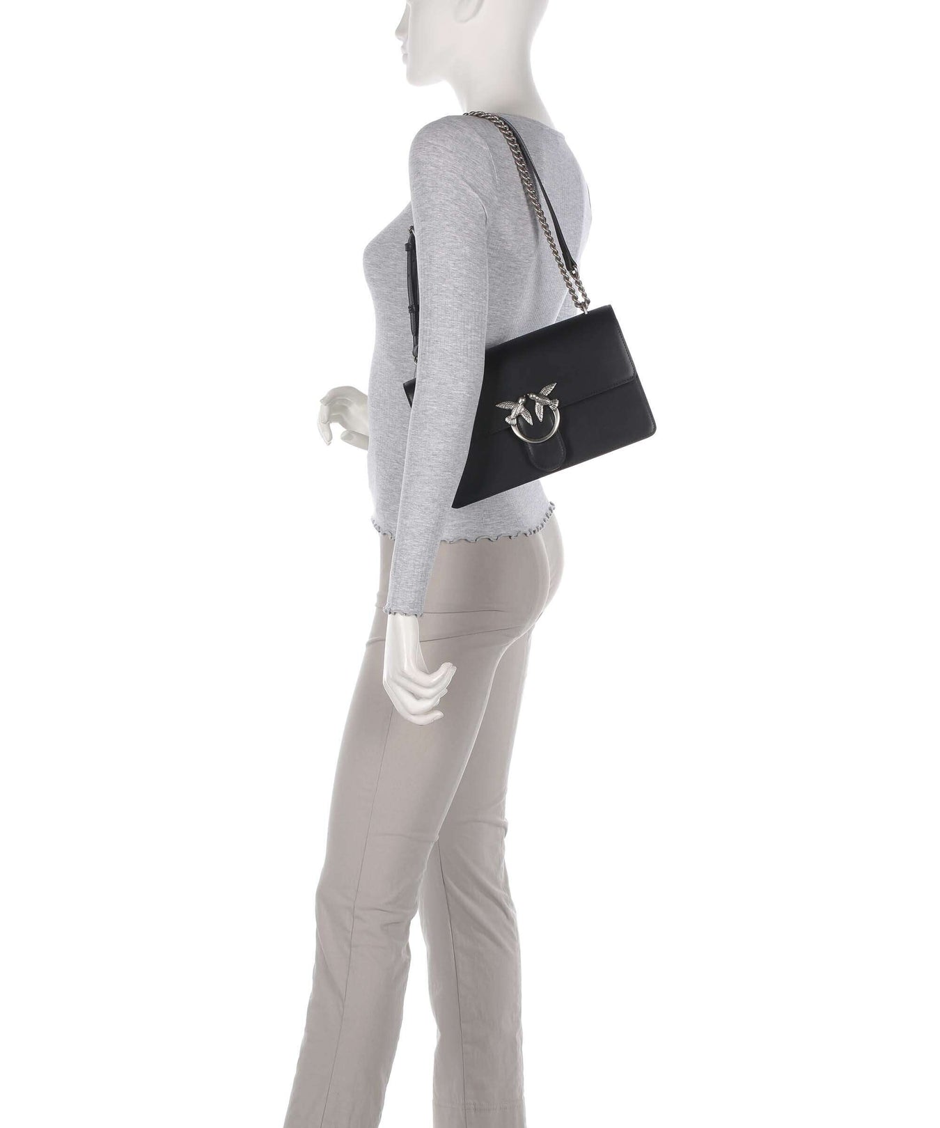 Pinko Love One Classic Shoulder bag nero/old silver