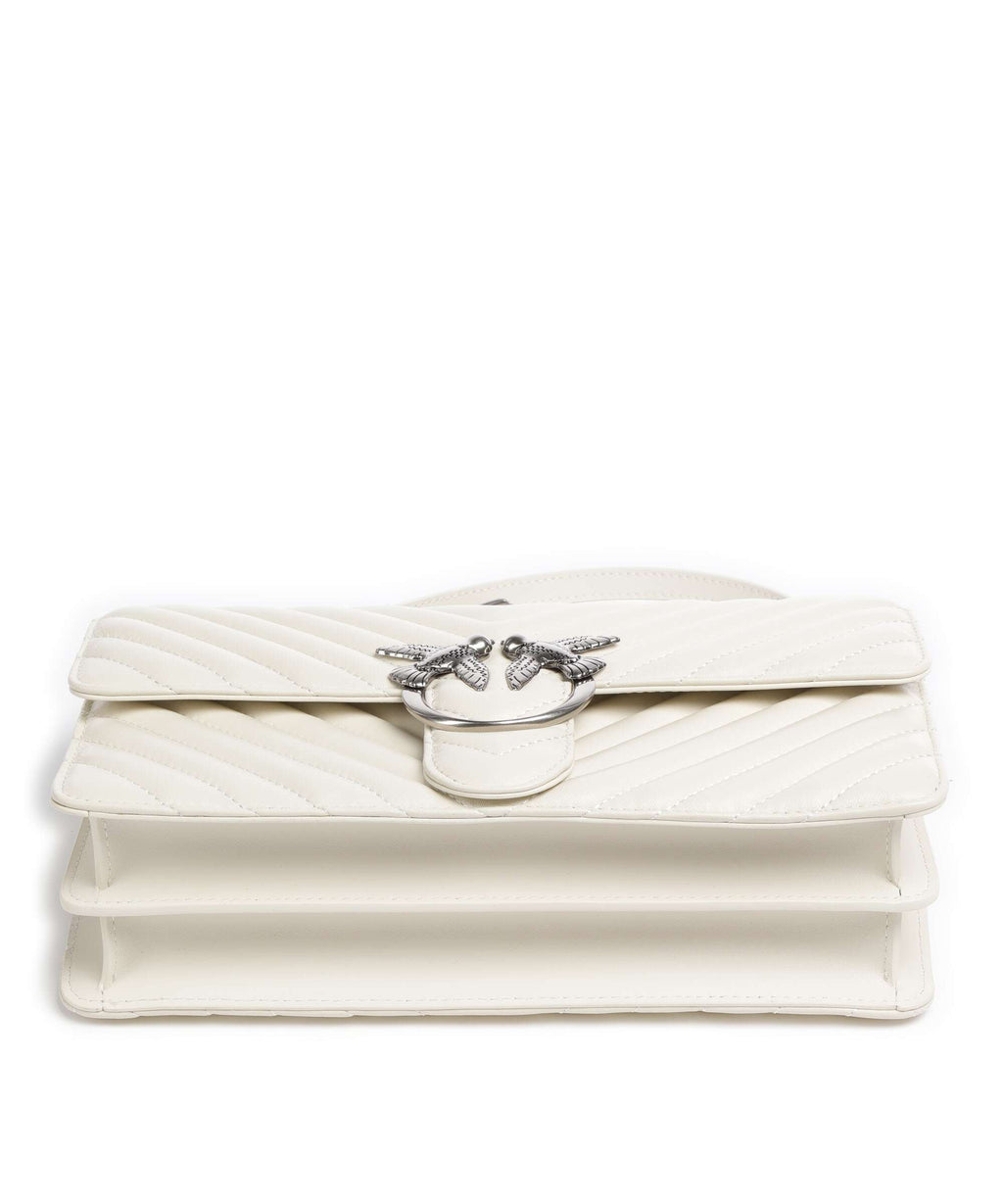 Pinko Love One Classic Shoulder bag bianco seta/old silver