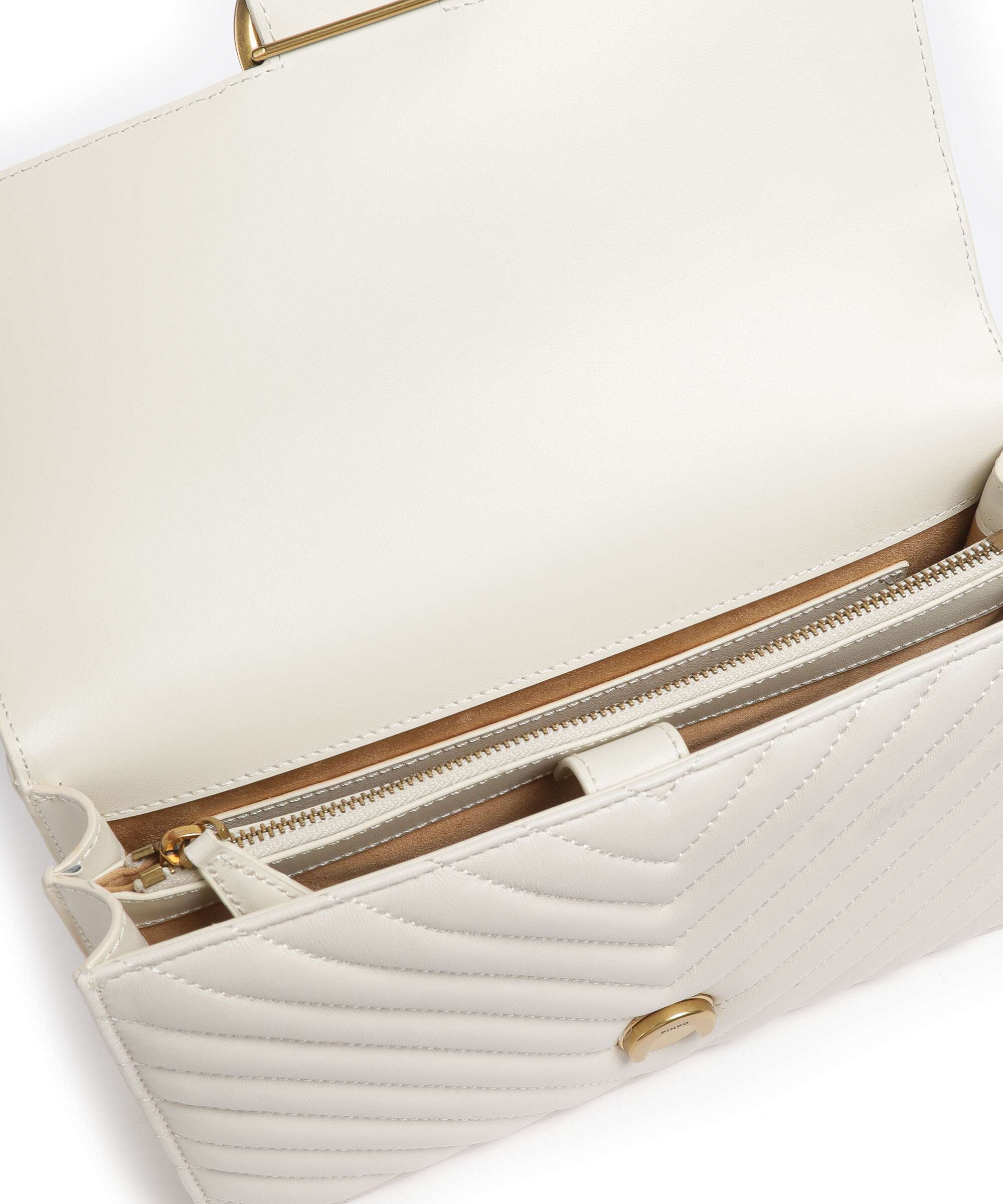Pinko Love One Classic Shoulder bag bianco seta/antique gold