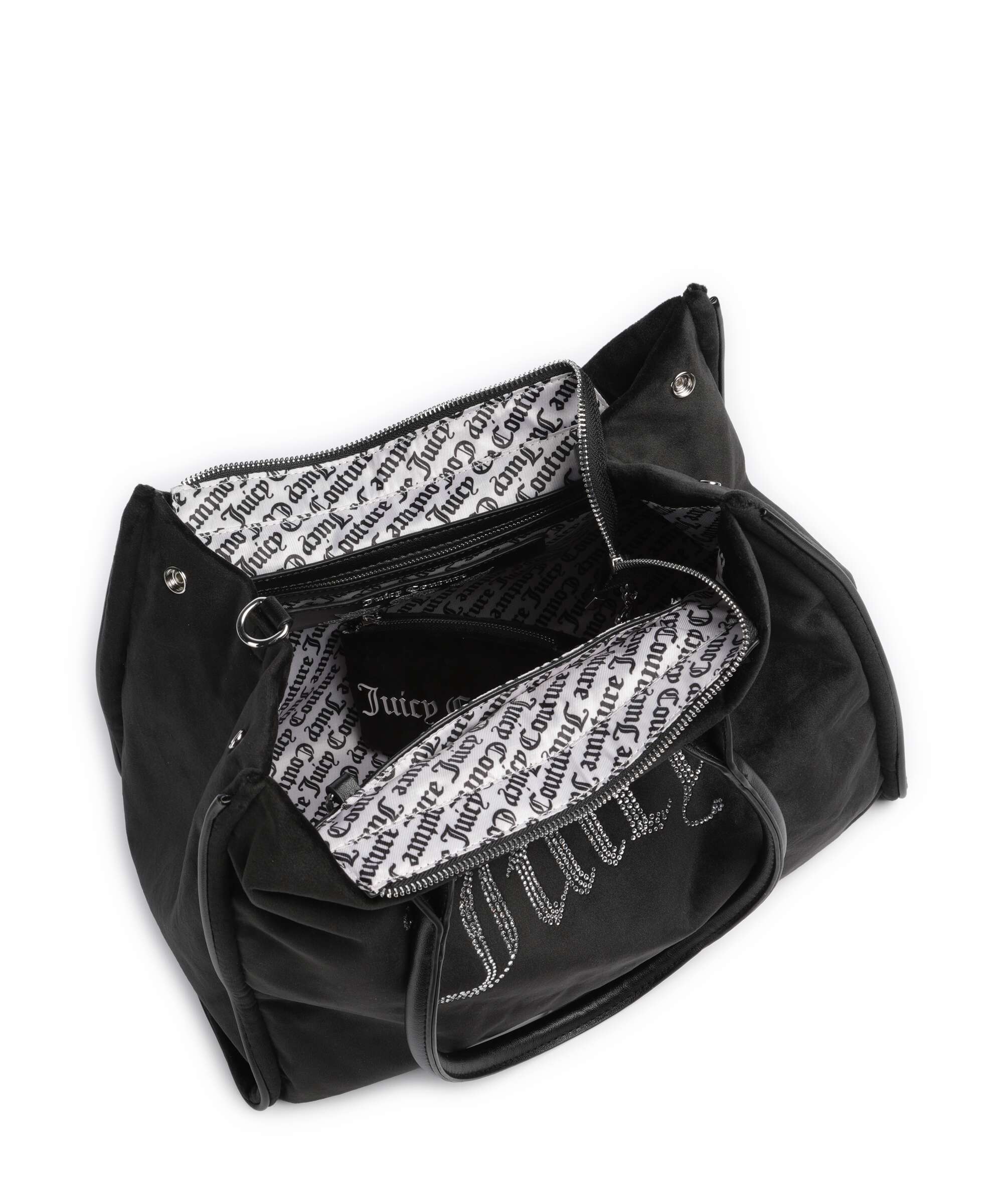 Juicy Couture Iris Velvet Rhinestones L Tote bag black