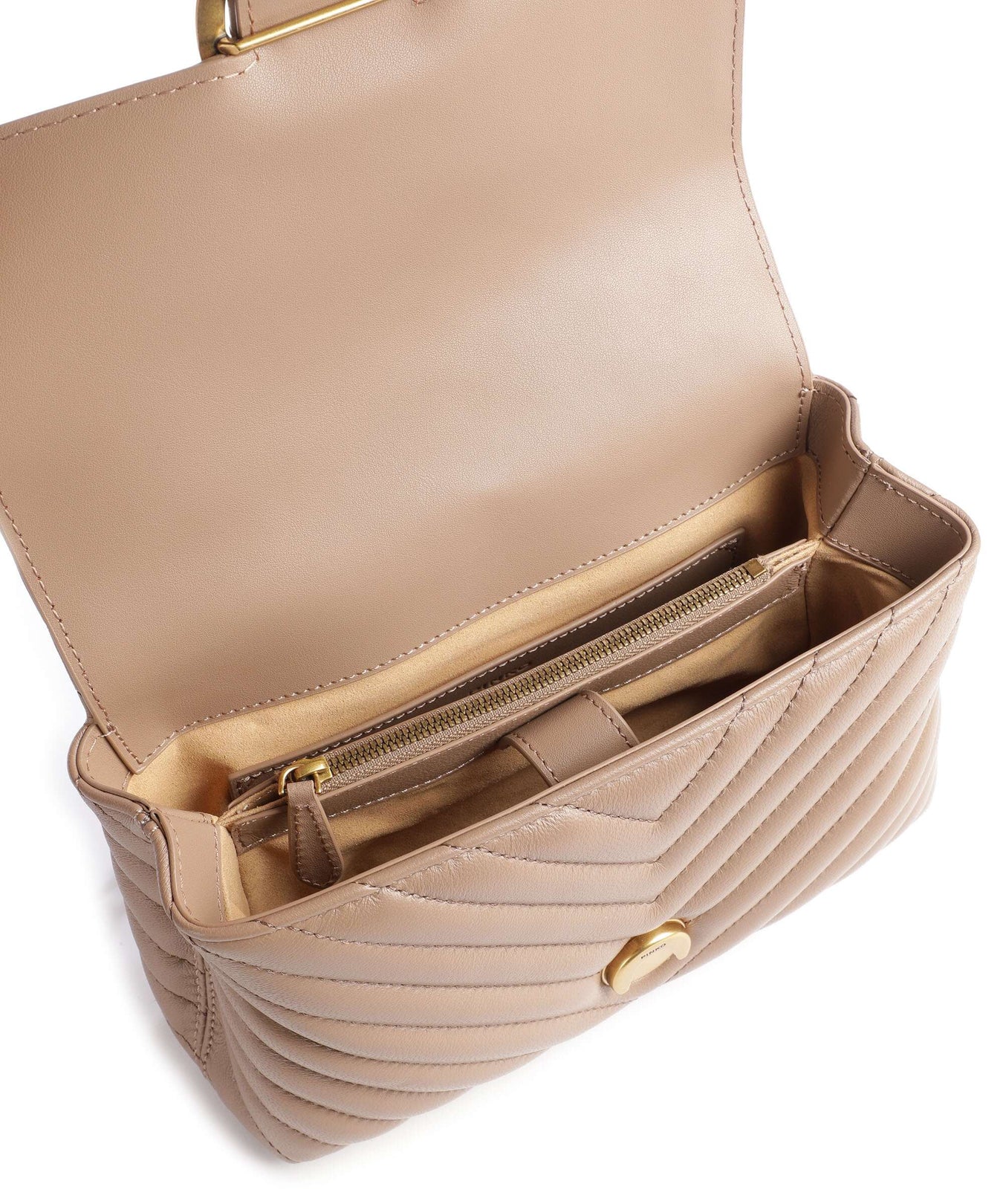 Pinko Love Lady Puff Mini Handbag biscotto zenzero/antique gold