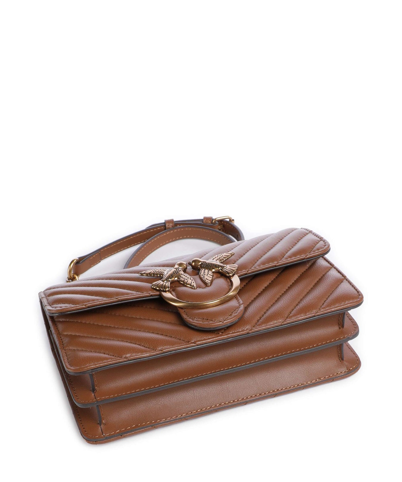 Pinko Love One Mini Shoulder bag marrone/leone/antique gold