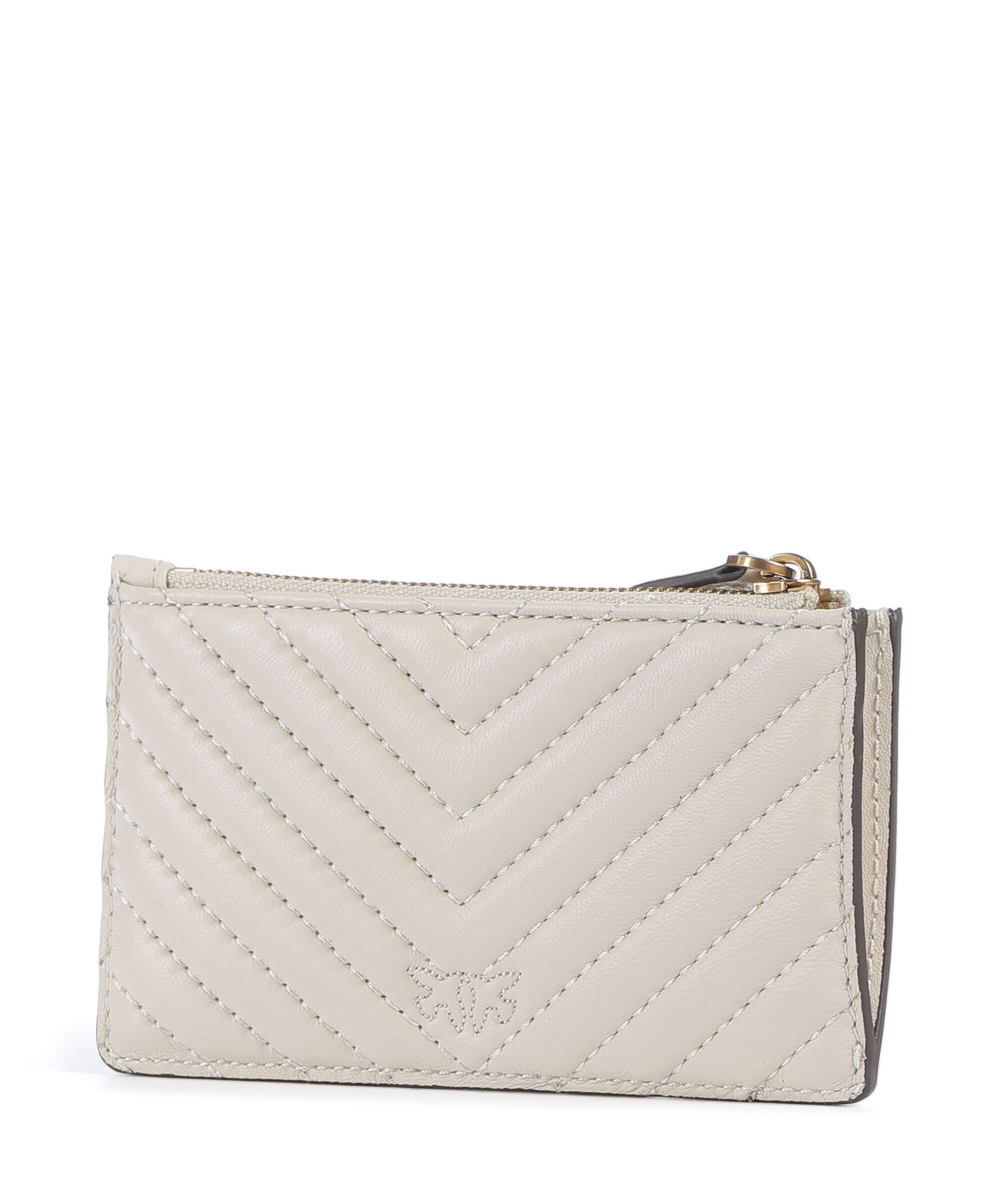Pinko Airone Credit card holder bianco seta/antique gold