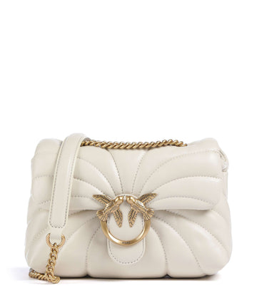 Pinko Love Puff Mini Olkalaukku bianco seta/antique gold