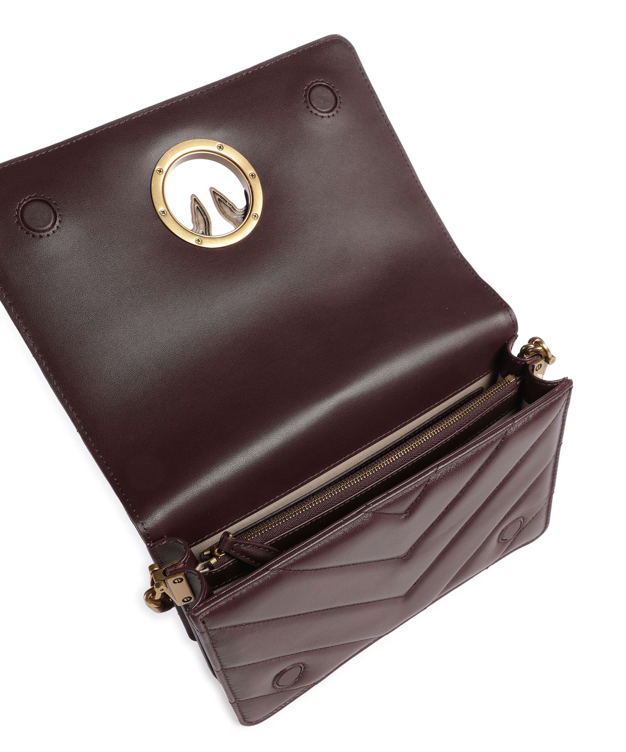 Pinko Love Click Classic Crossbody bag uva di catawba/antique gold