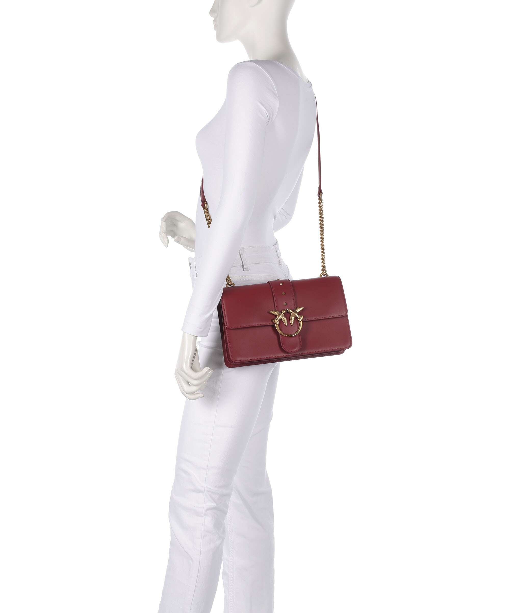 Pinko Love One Classic Crossbody bag bordeaux merlot/antique gold
