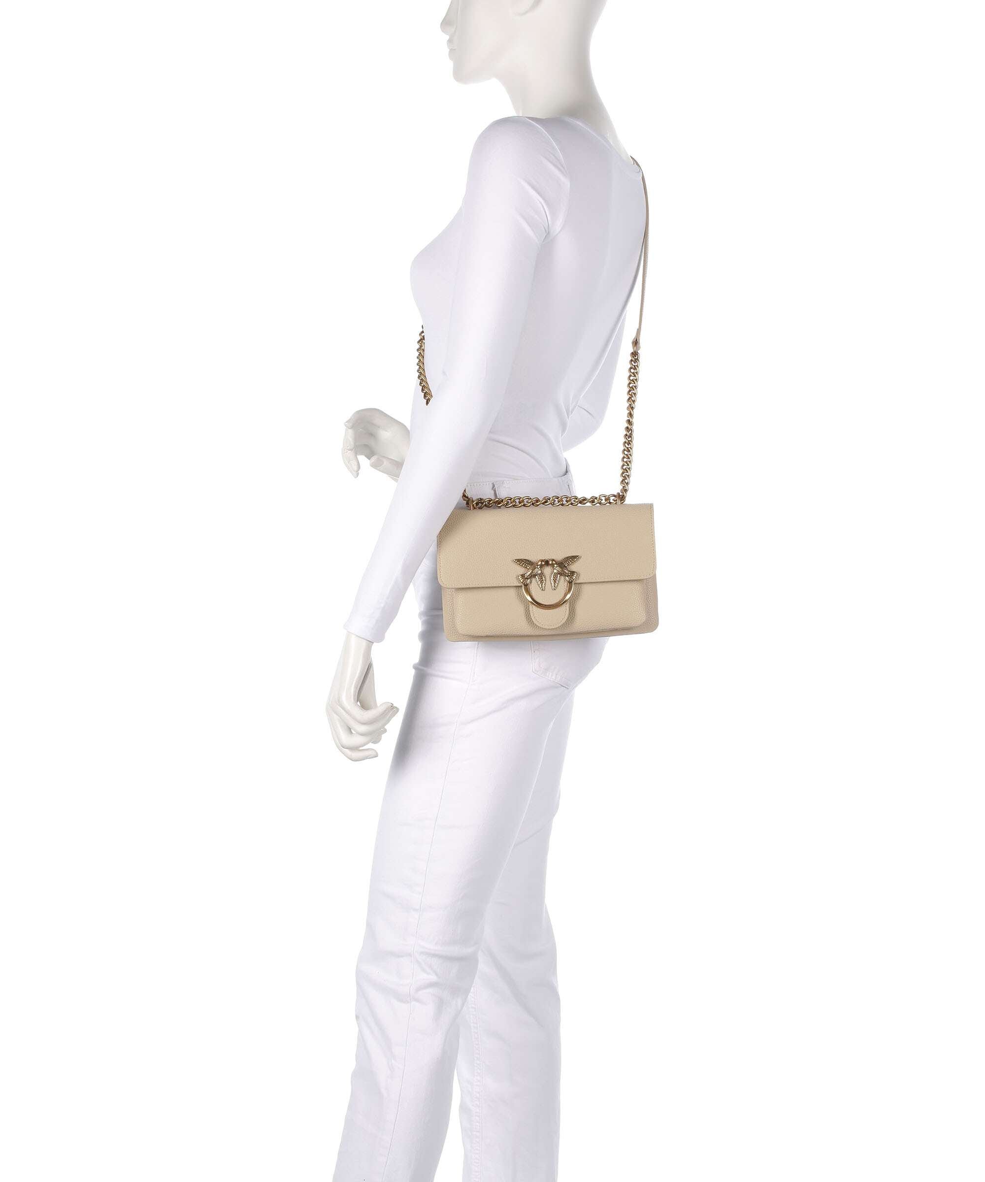 Pinko Love Soft Mini Shoulder bag beige/grigio fumo/antique gold