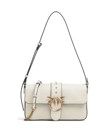 Pinko Love One Classic Slouchy Olkalaukku bianco seta/antique gold