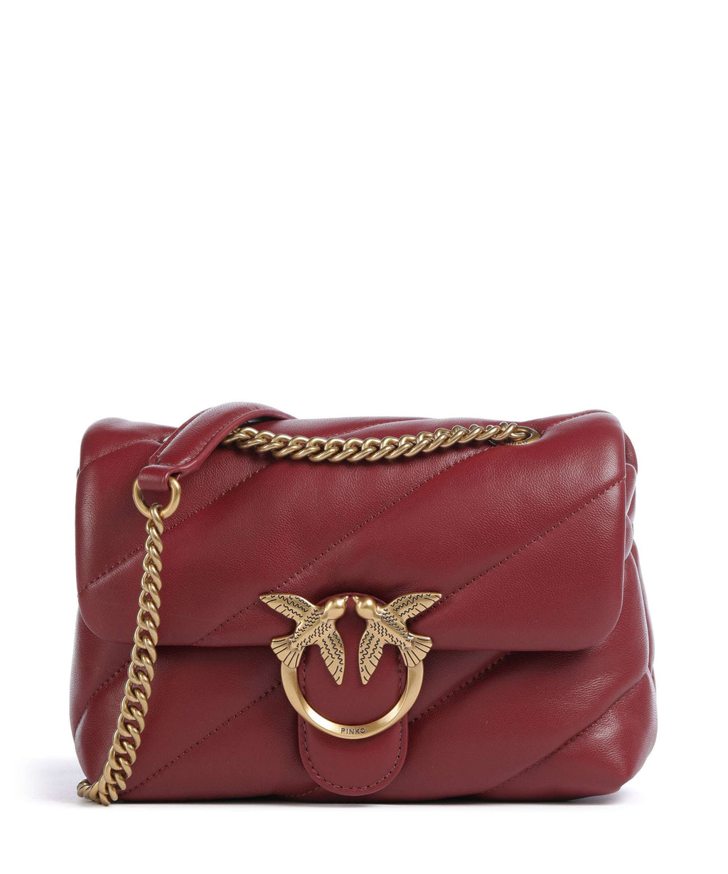 Pinko Love Puff Mini Shoulder bag bordeaux merlot/antique gold