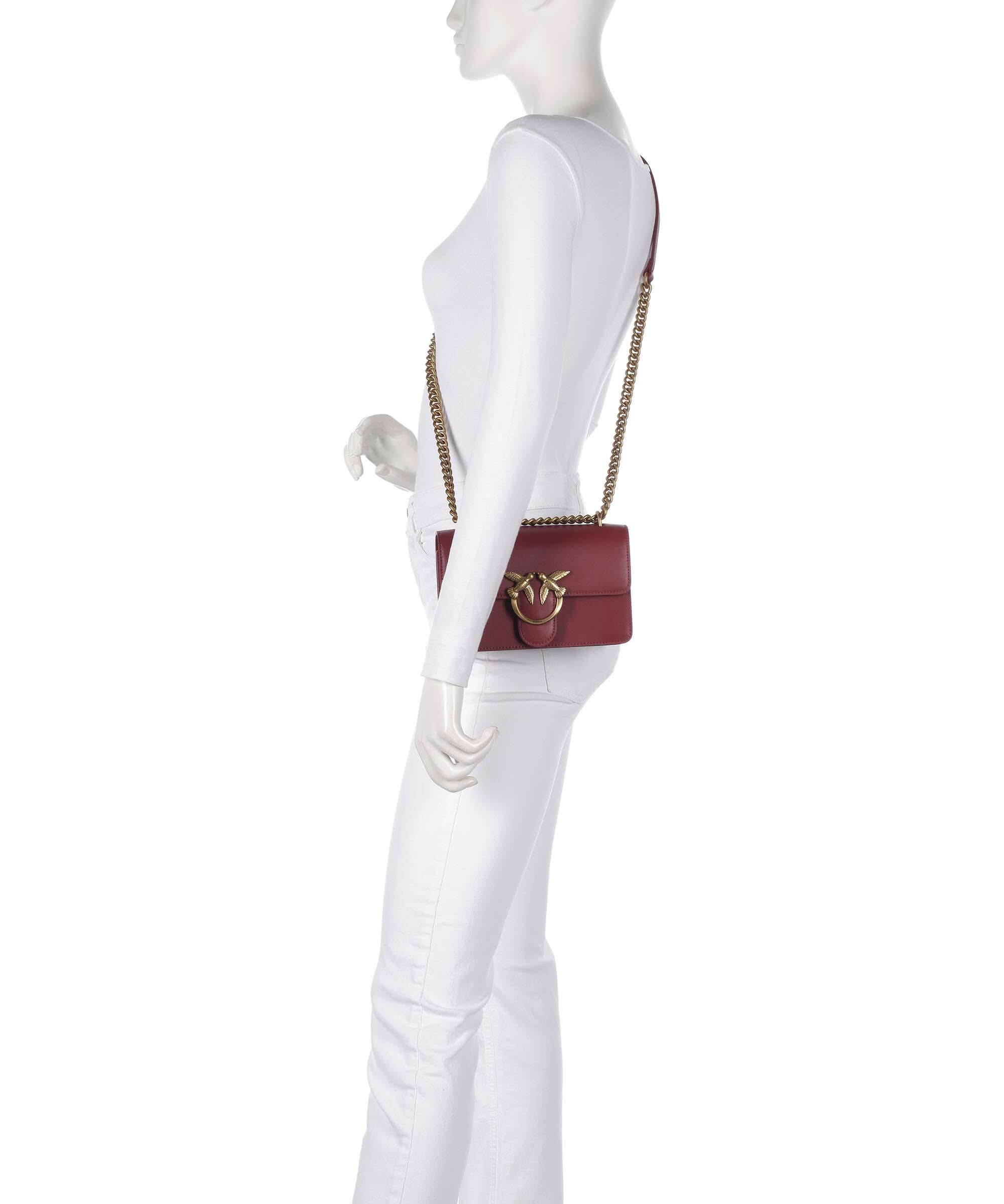 Pinko Love One Mini Shoulder bag bordeaux merlot/antique gold