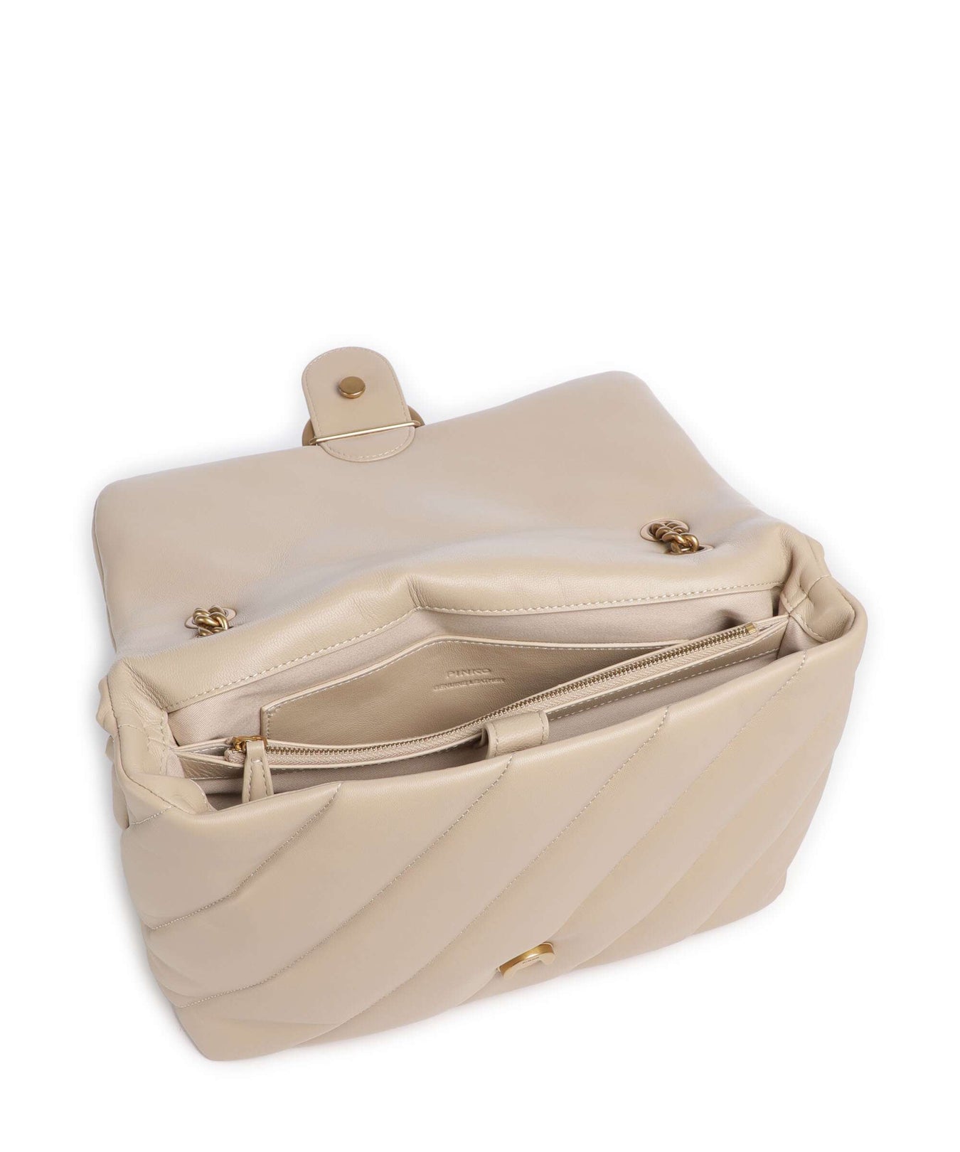 Pinko Love Puff Big Shoulder bag beige/grigio fumo/antique gold