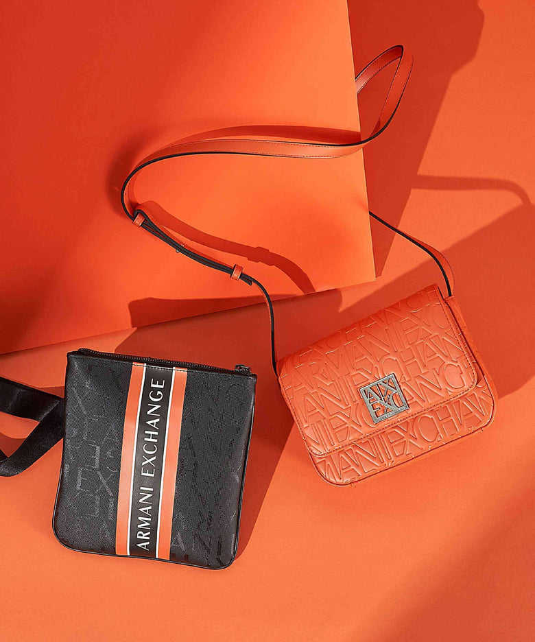 Armani Exchange Crossbody bag black/orange 