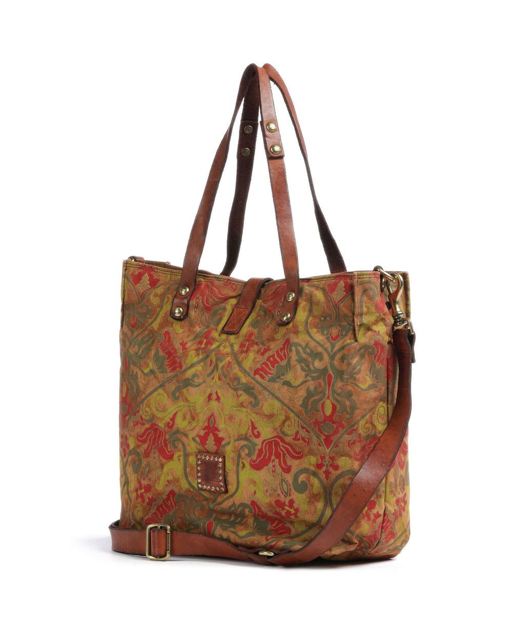 Campomaggi Tote bag beige/cognac/rosso/verde