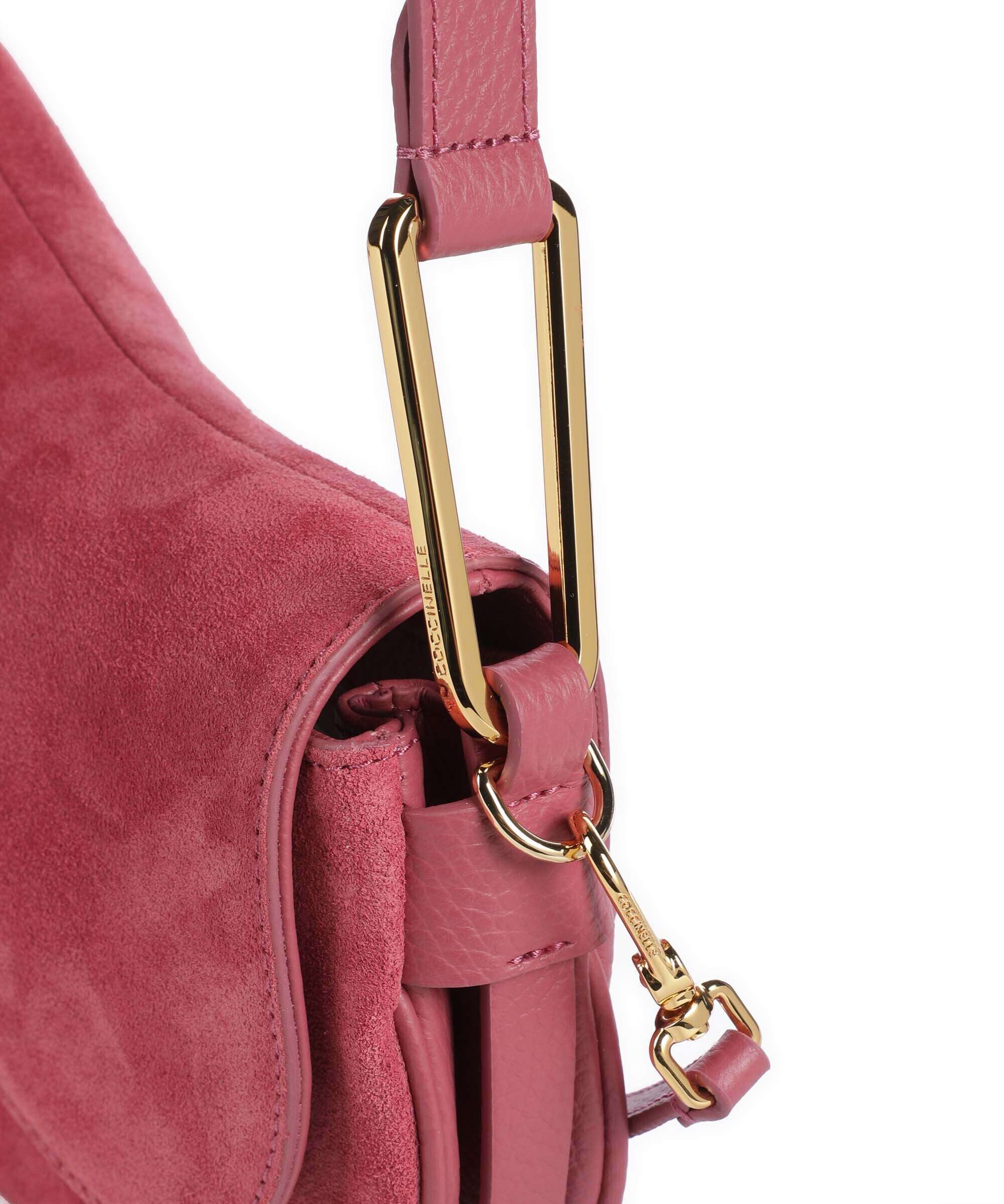 Coccinelle Magie Suede Shoulder bag rosewood