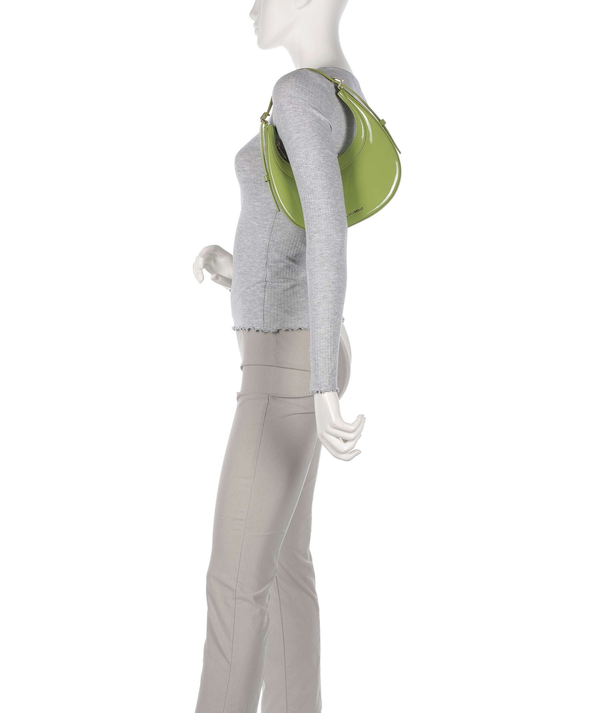 Coccinelle Whisper Patent Shoulder bag guacamole