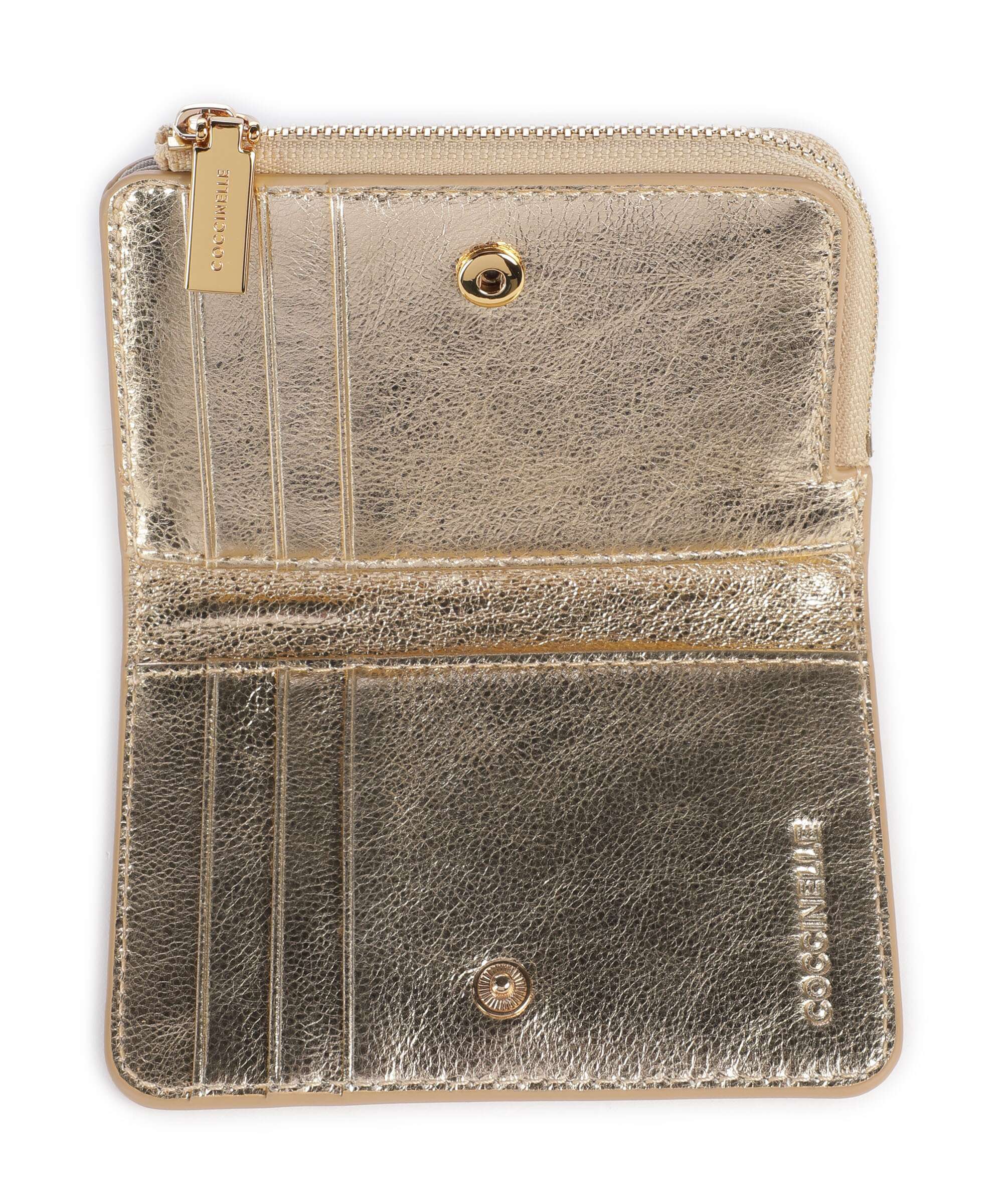 Coccinelle Metallic Smooth Metal Wallet golden
