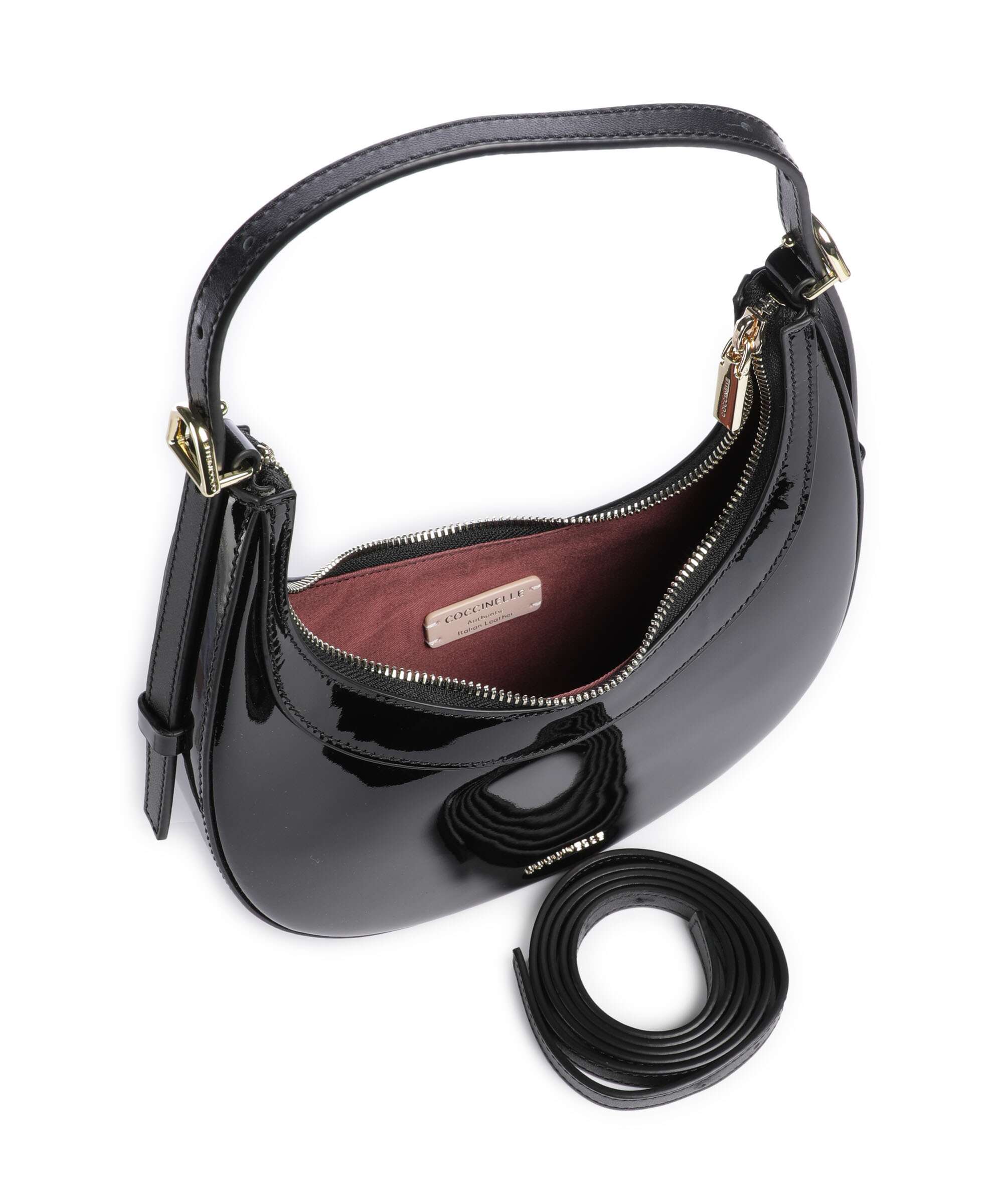 Coccinelle Whisper Patent Shoulder bag noir