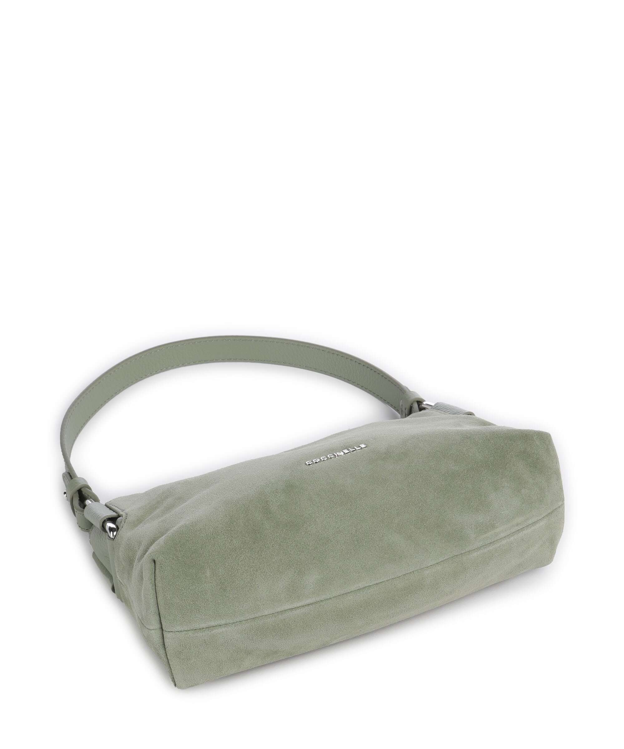 Coccinelle Rebekka Suede Shoulder bag greenery