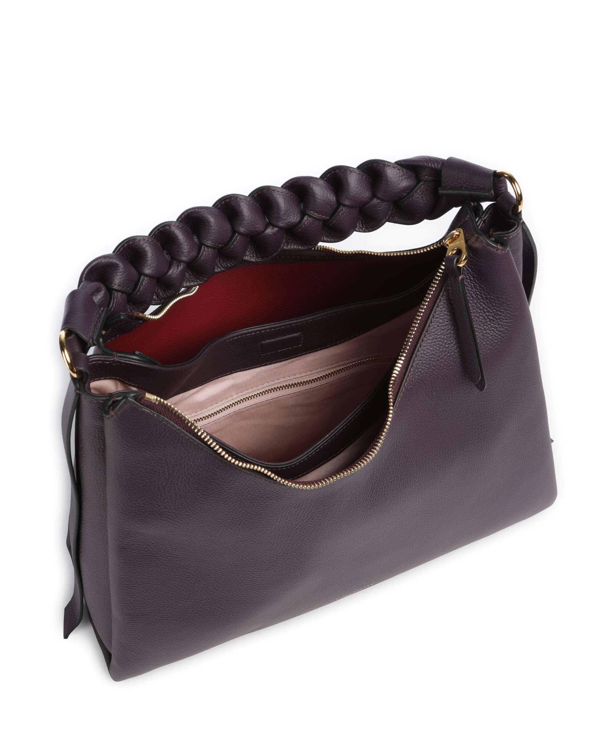 Coccinelle Boheme Grana Double Hobo bag prune/ribes