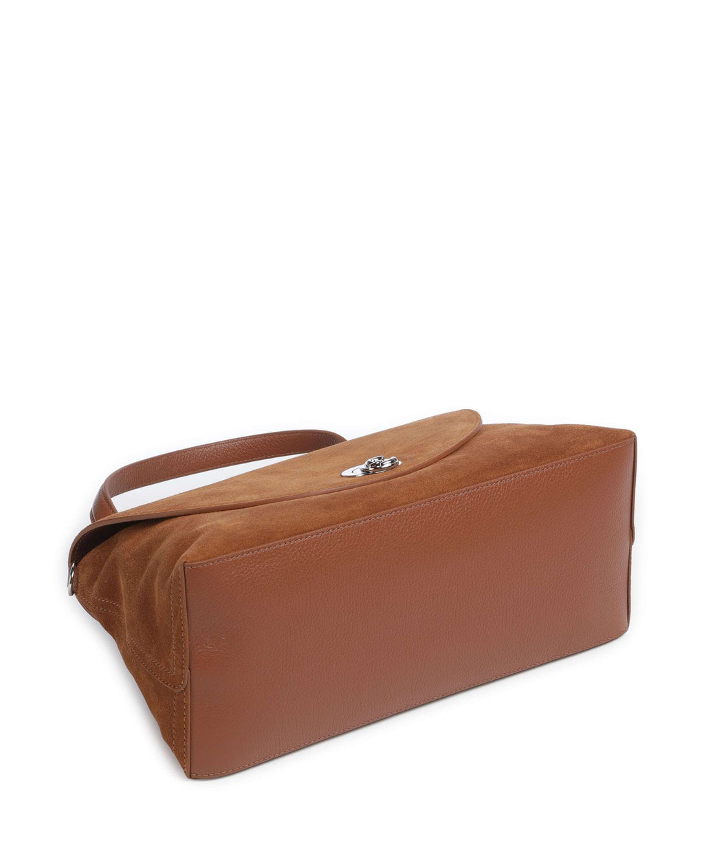 Coccinelle Nikla Suede Handbag cognac