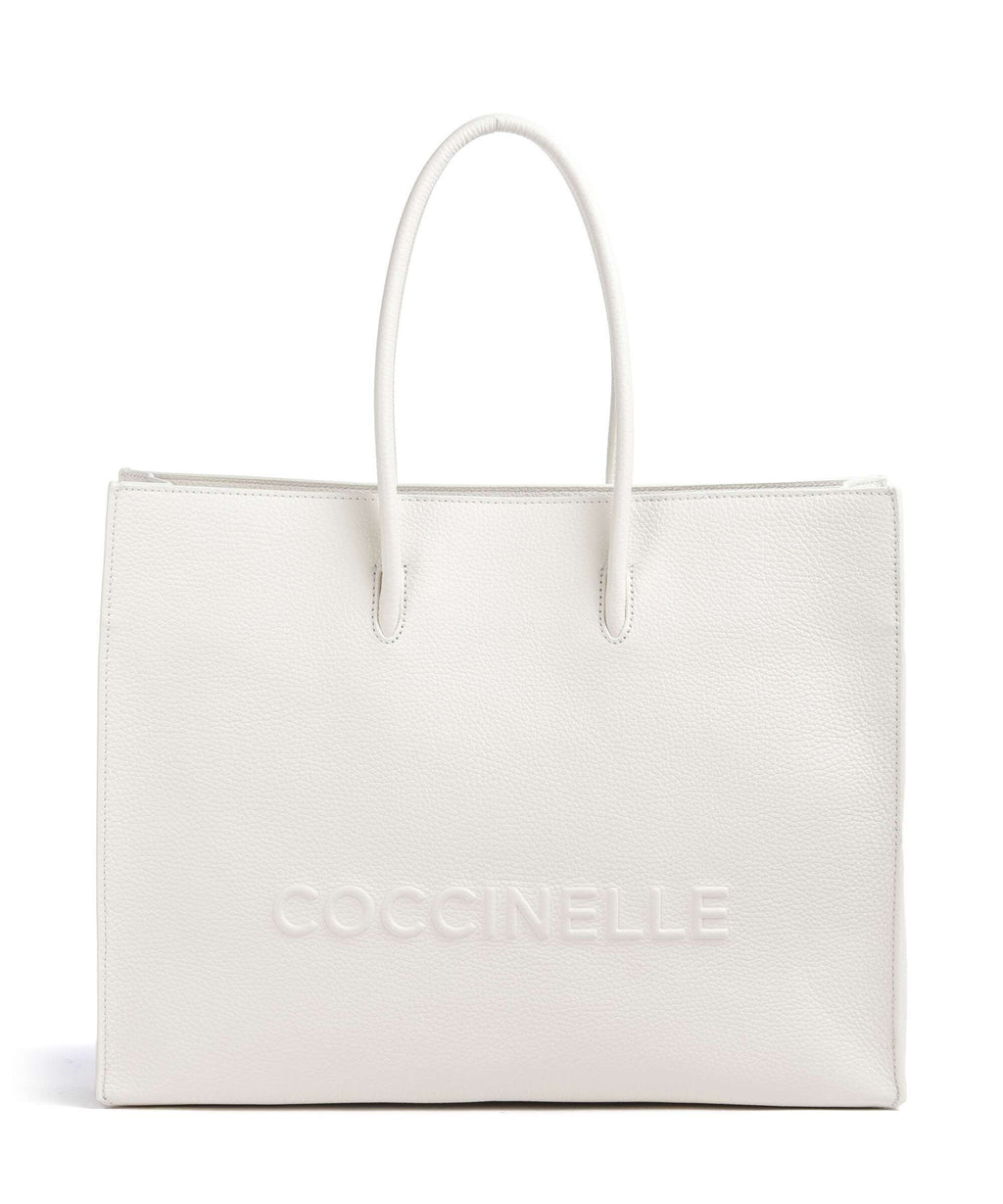 Coccinelle Myrtha Maxi Logo Tote bag blanco