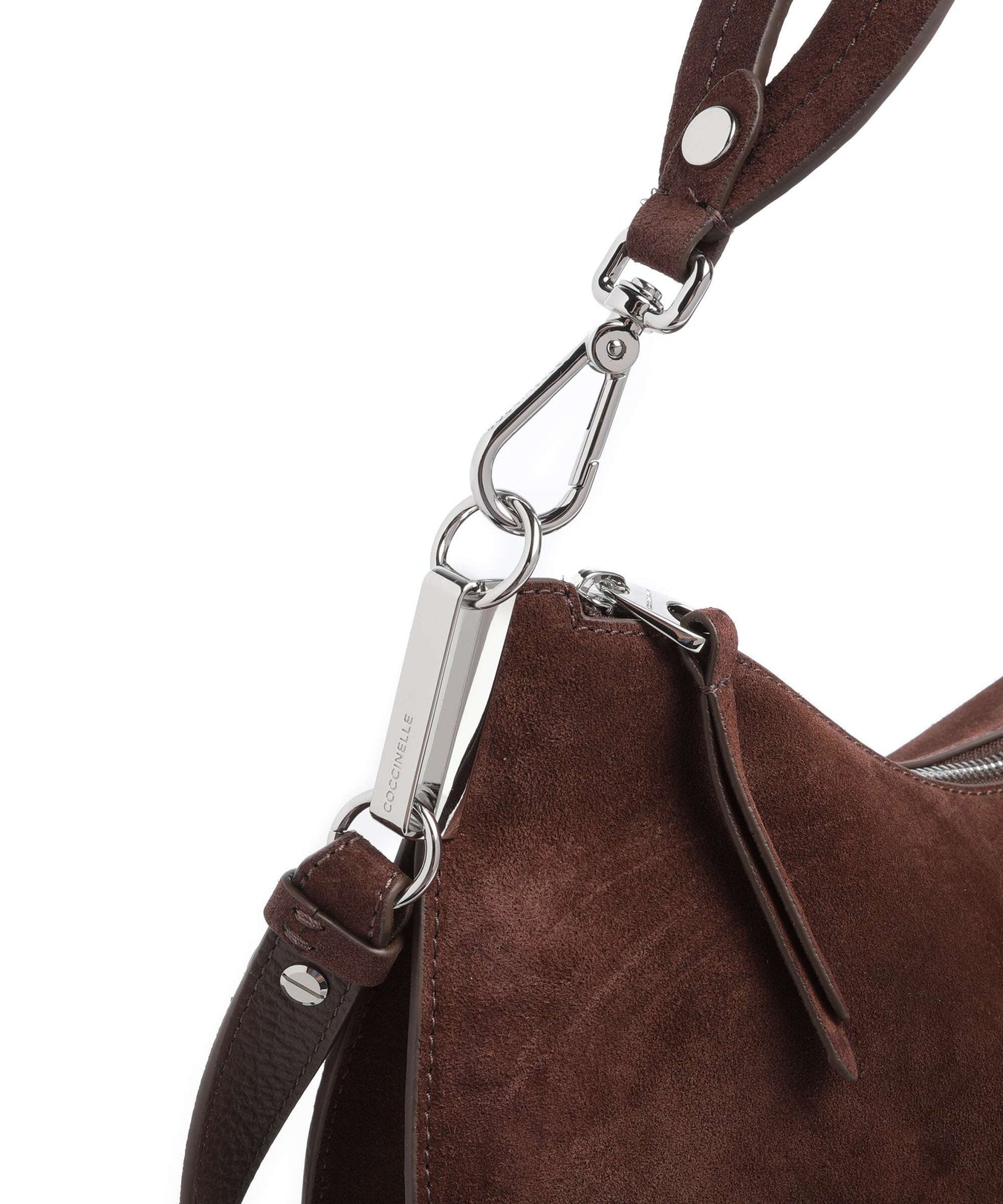 Coccinelle Sunup Suede Shoulder bag brunette