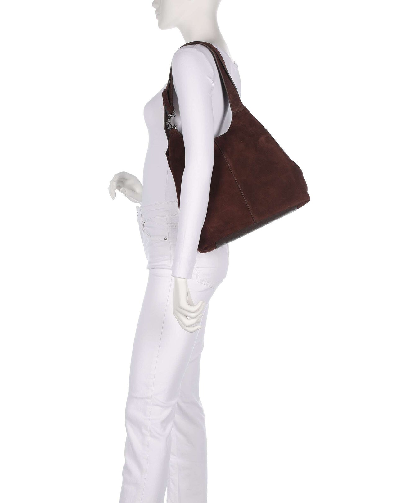 Coccinelle C-Easy Suede Hobo bag brunette