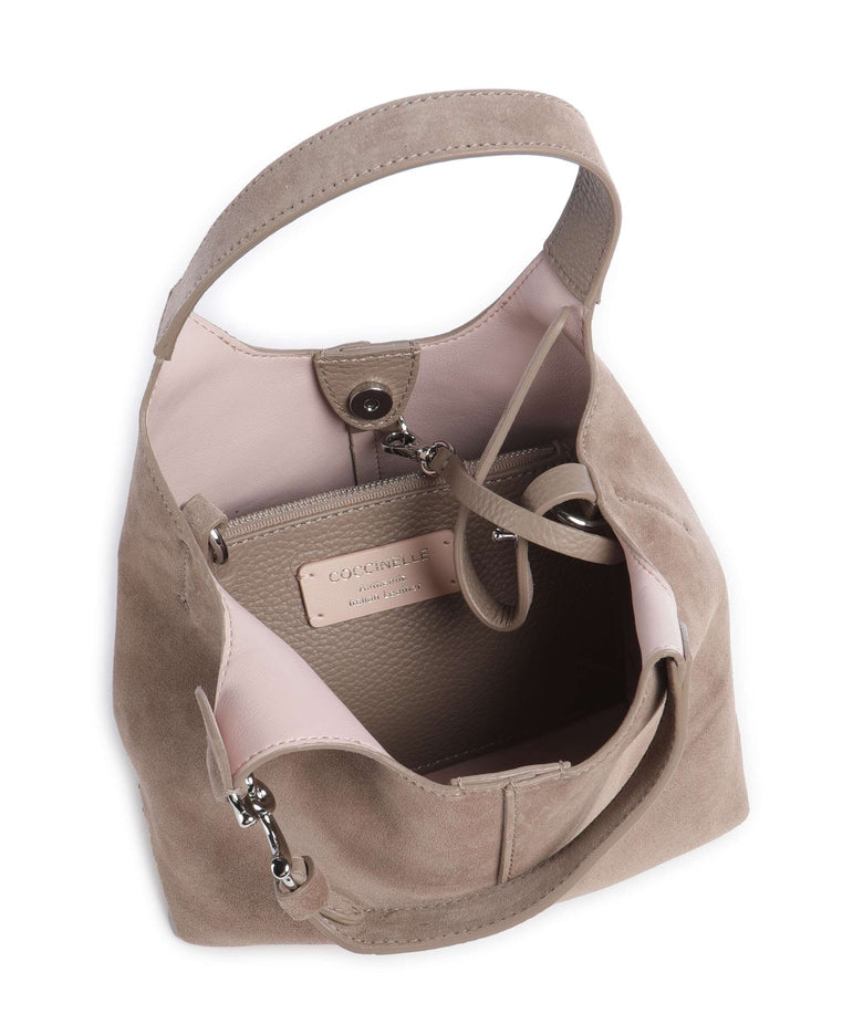 Coccinelle C-Easy Suede Handbag warm taupe