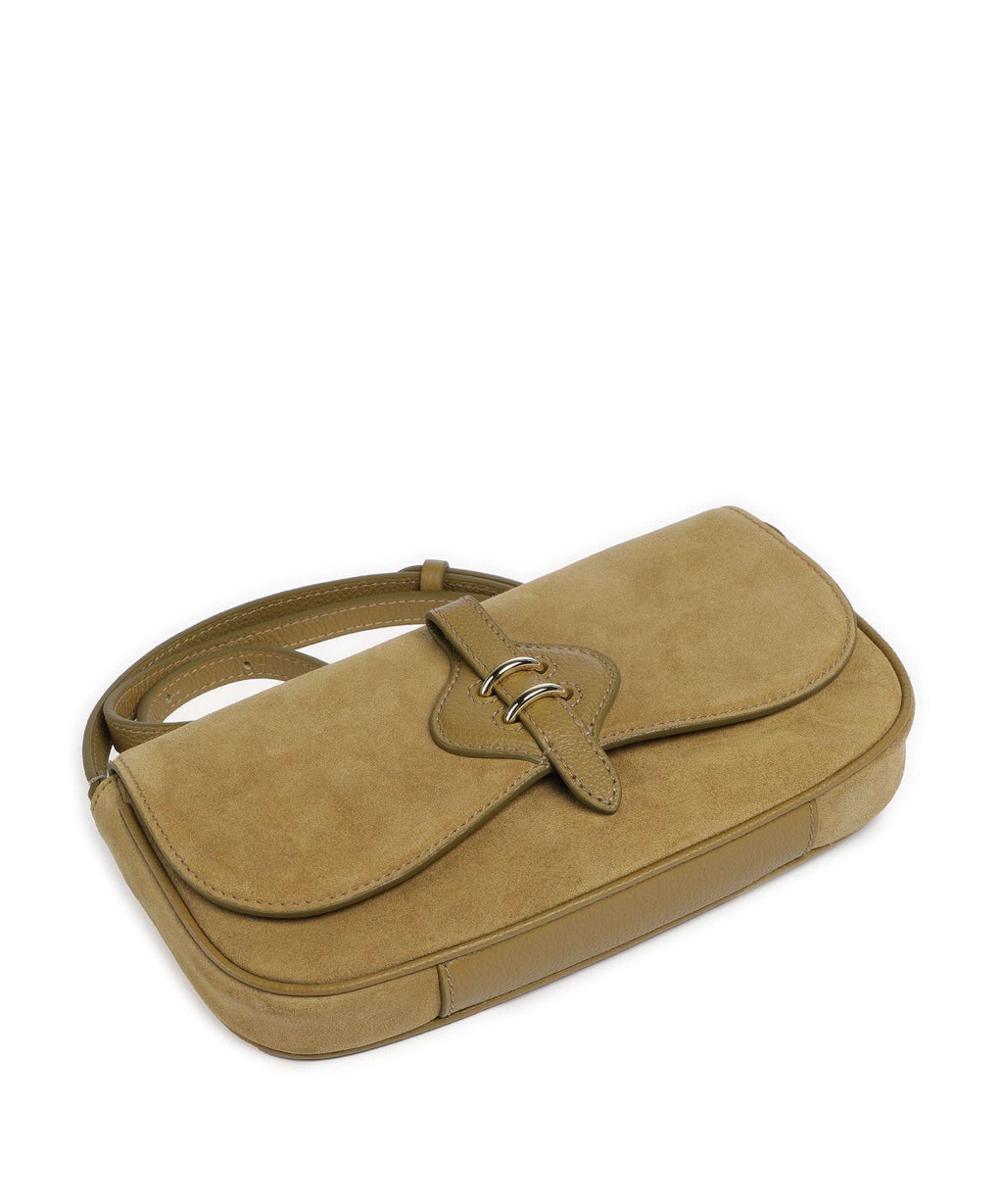 Coccinelle Mavery Suede Crossbody bag seagrass