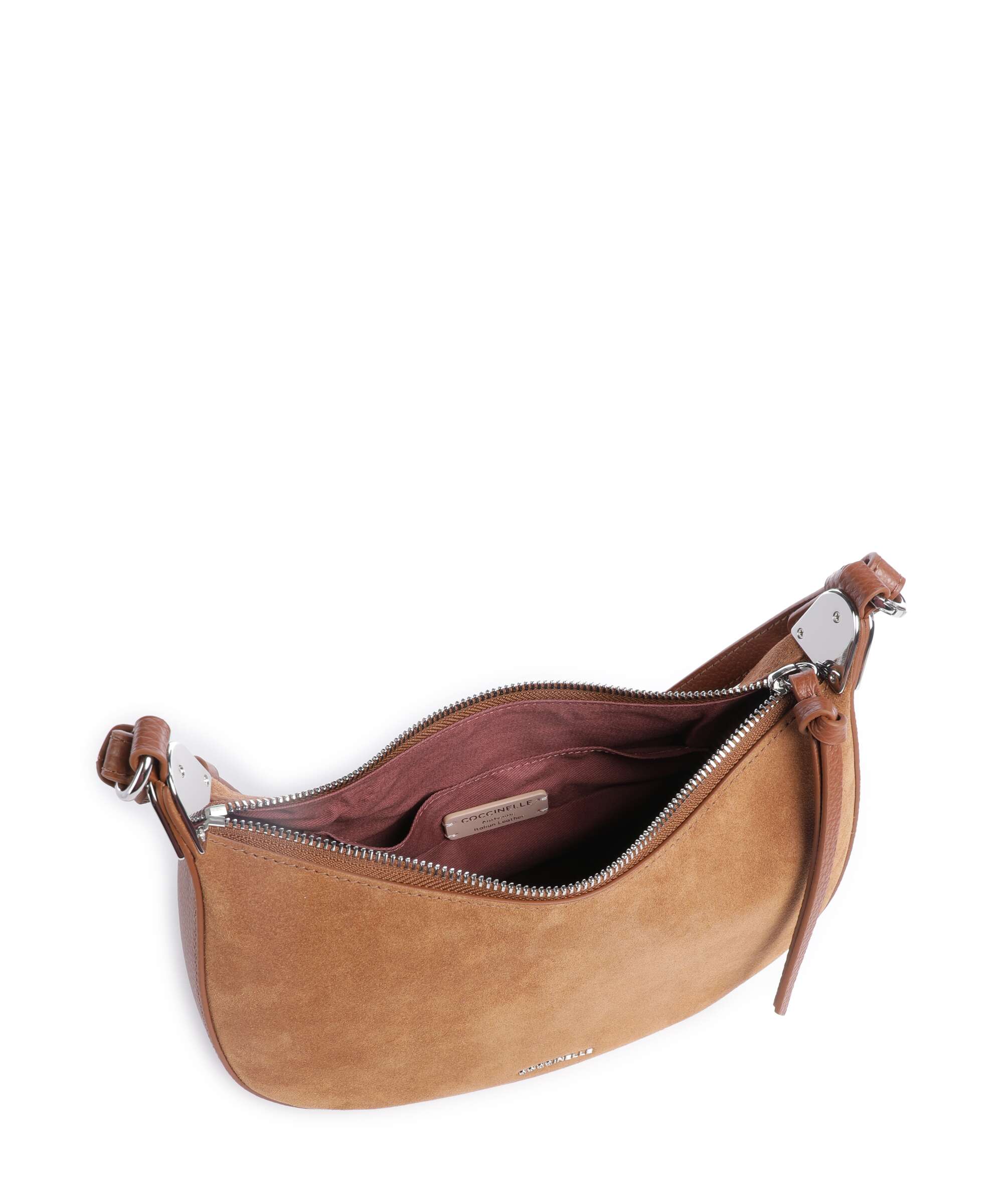 Coccinelle Fujiko Suede Crossbody bag cognac