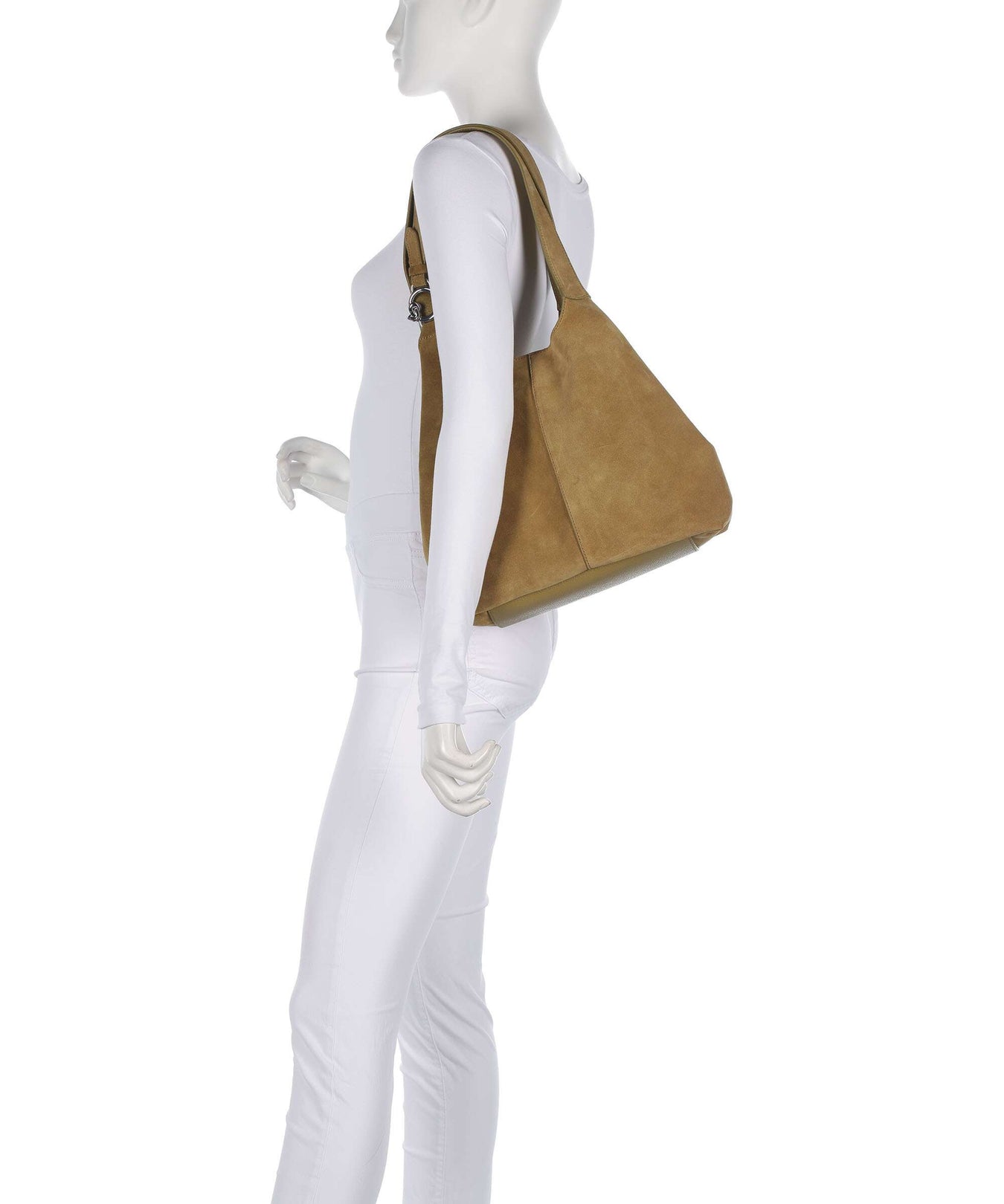 Coccinelle C-Easy Suede Hobo bag seagrass