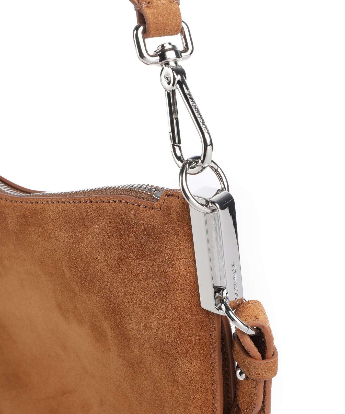 Coccinelle Sunup Suede Hobo bag cognac