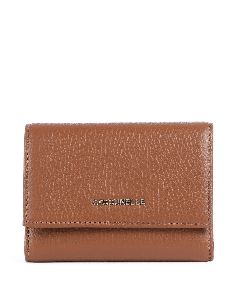 Coccinelle Metallic Soft Wallet cognac