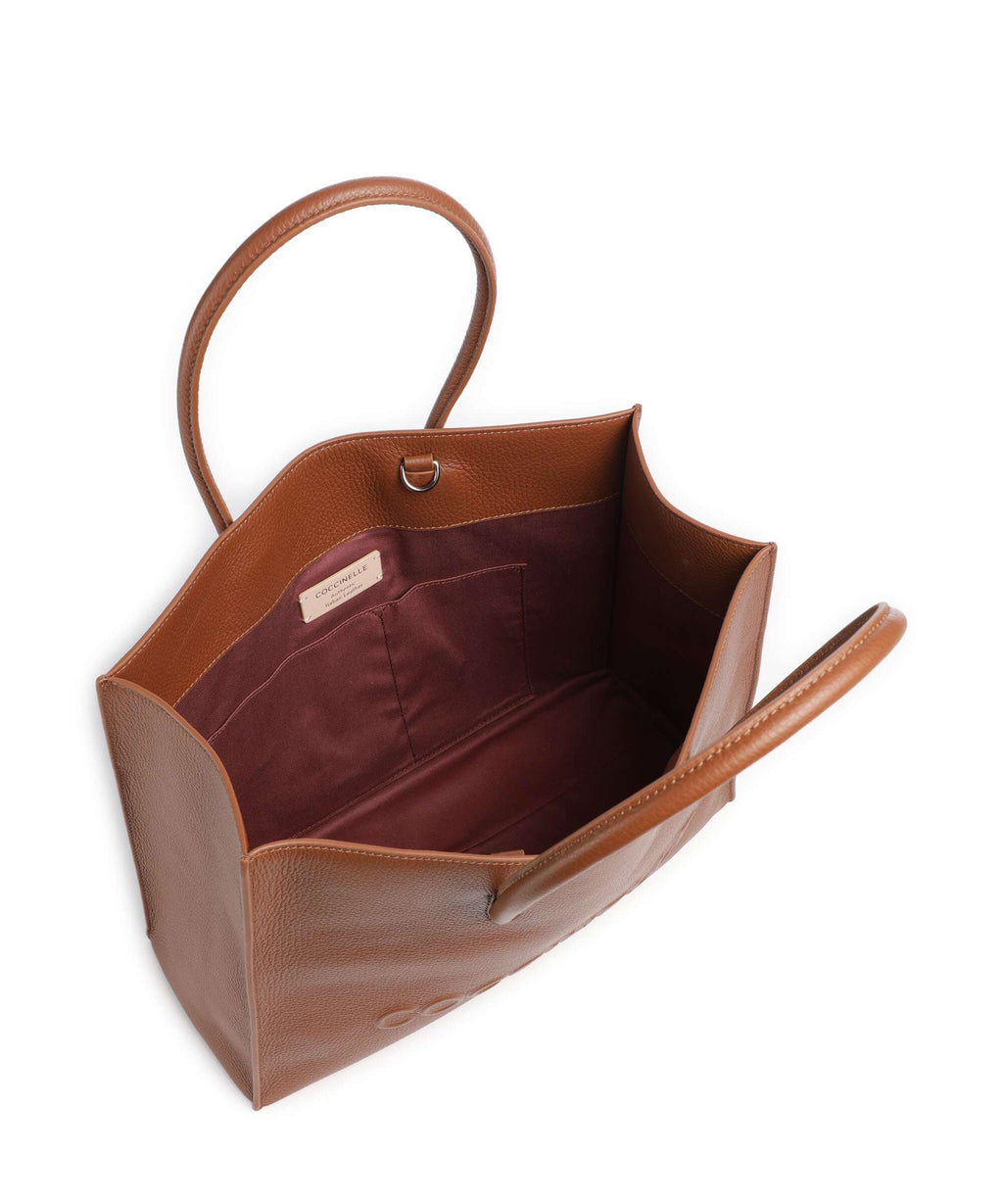 Coccinelle Myrtha Maxi Logo Tote bag cognac