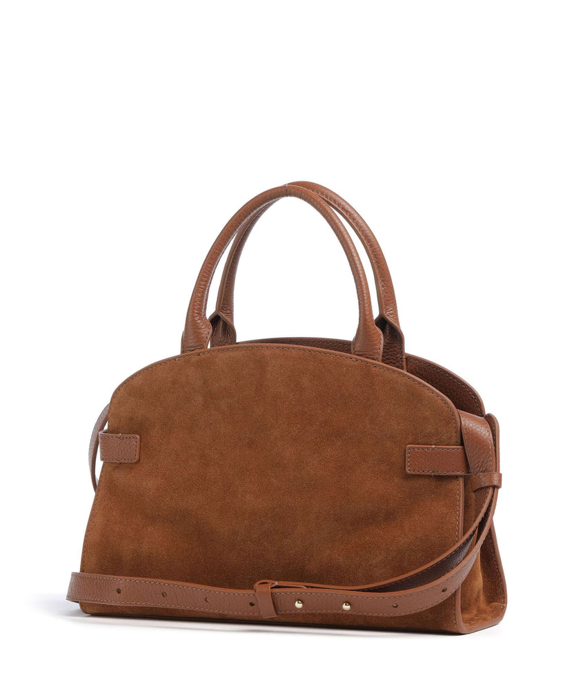 Coccinelle Sabine Suede Handbag cognac